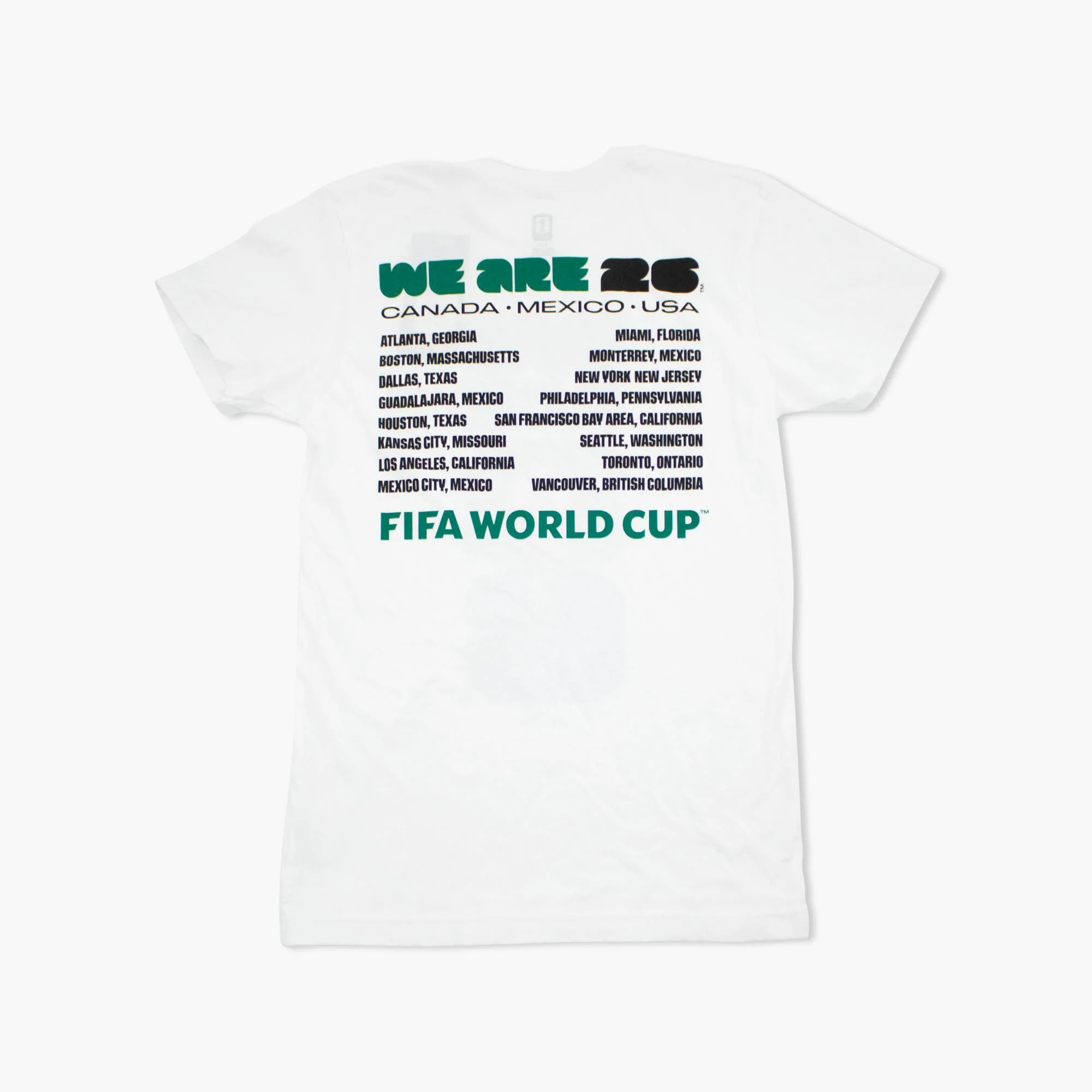 2026 FIFA World Cup Trophy Host Cities White T-Shirt - Image 2