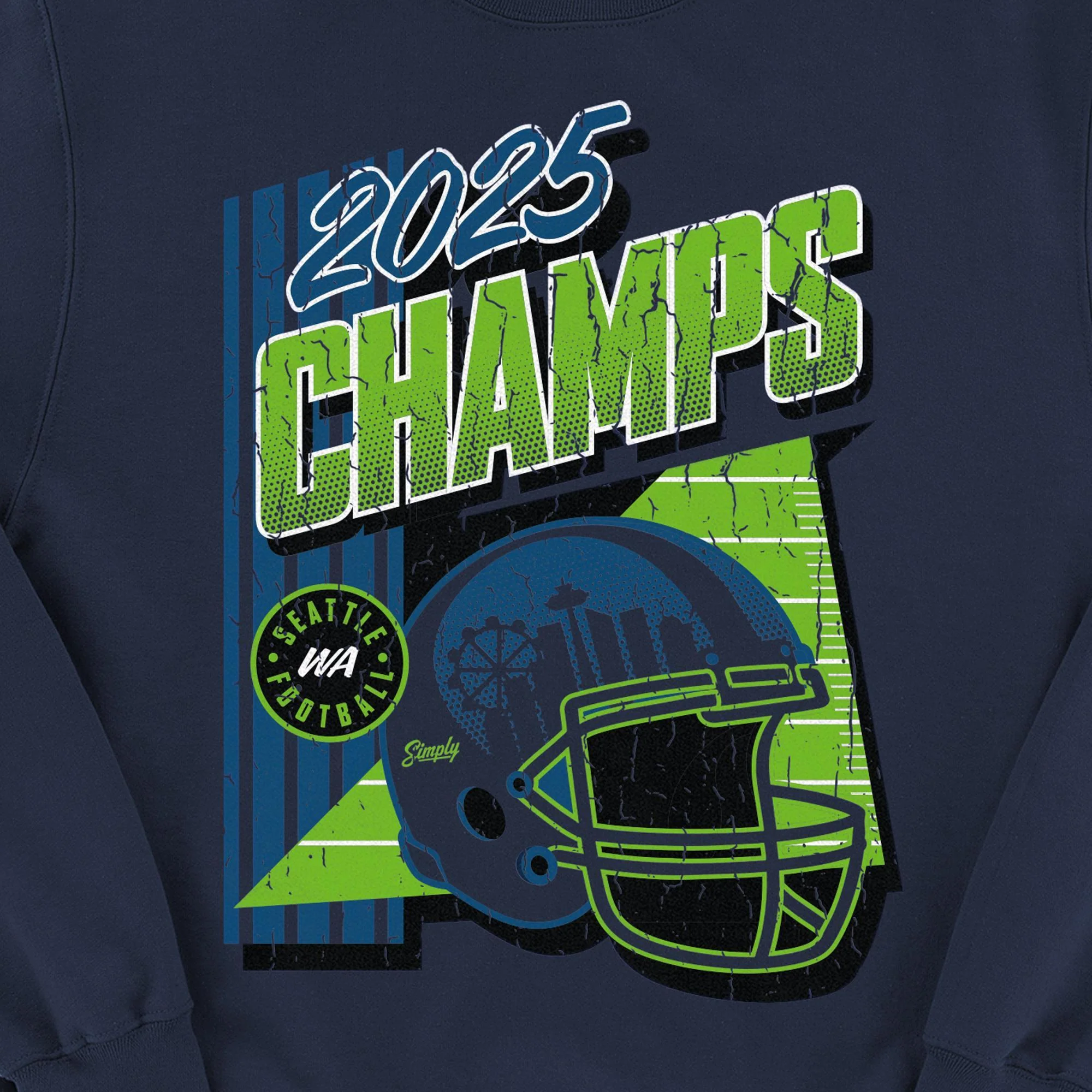 Gridiron Glory 2025 Champs Navy Crewneck - Youth - Image 2