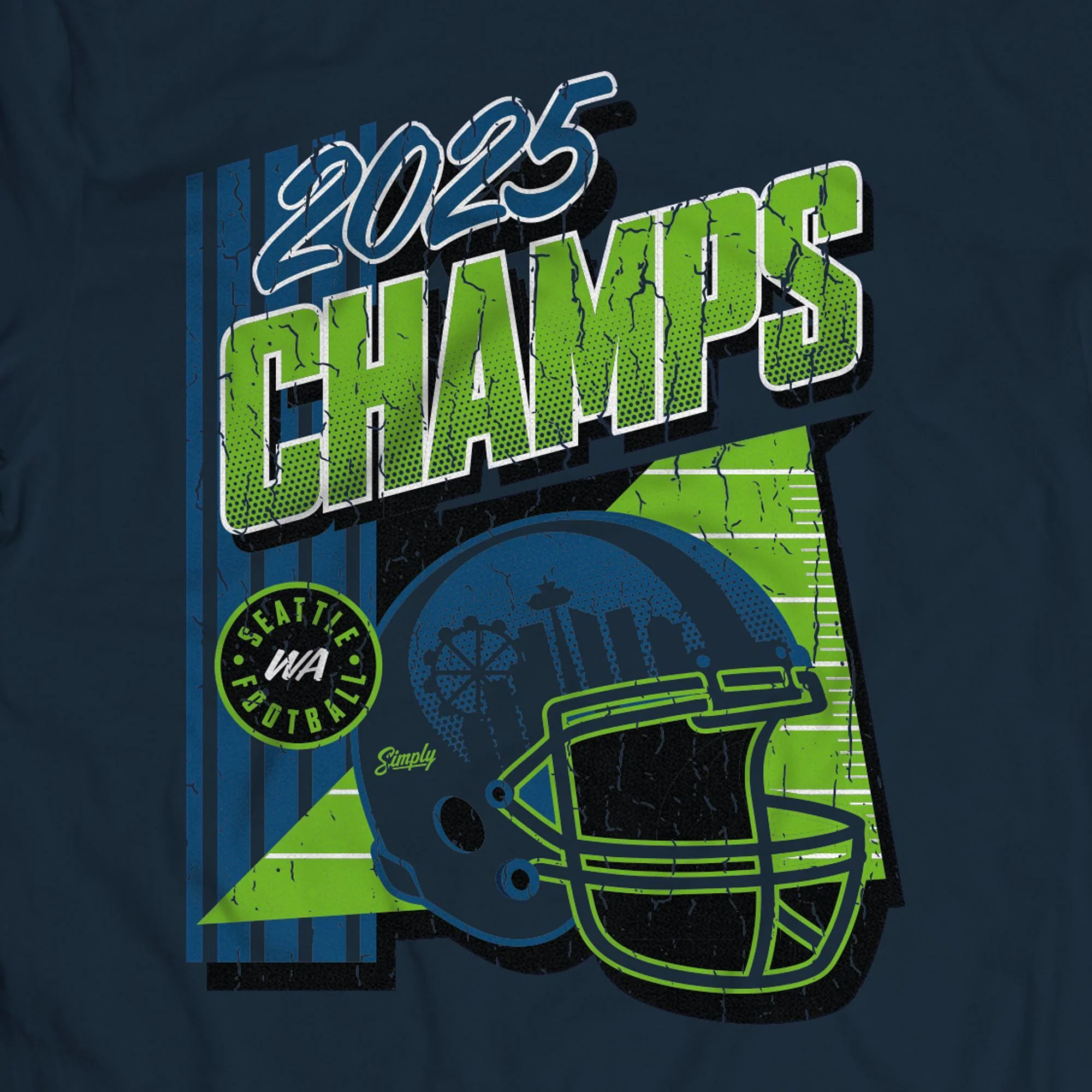 Gridiron Glory 2025 Champs Navy T-Shirt - Youth - Image 2