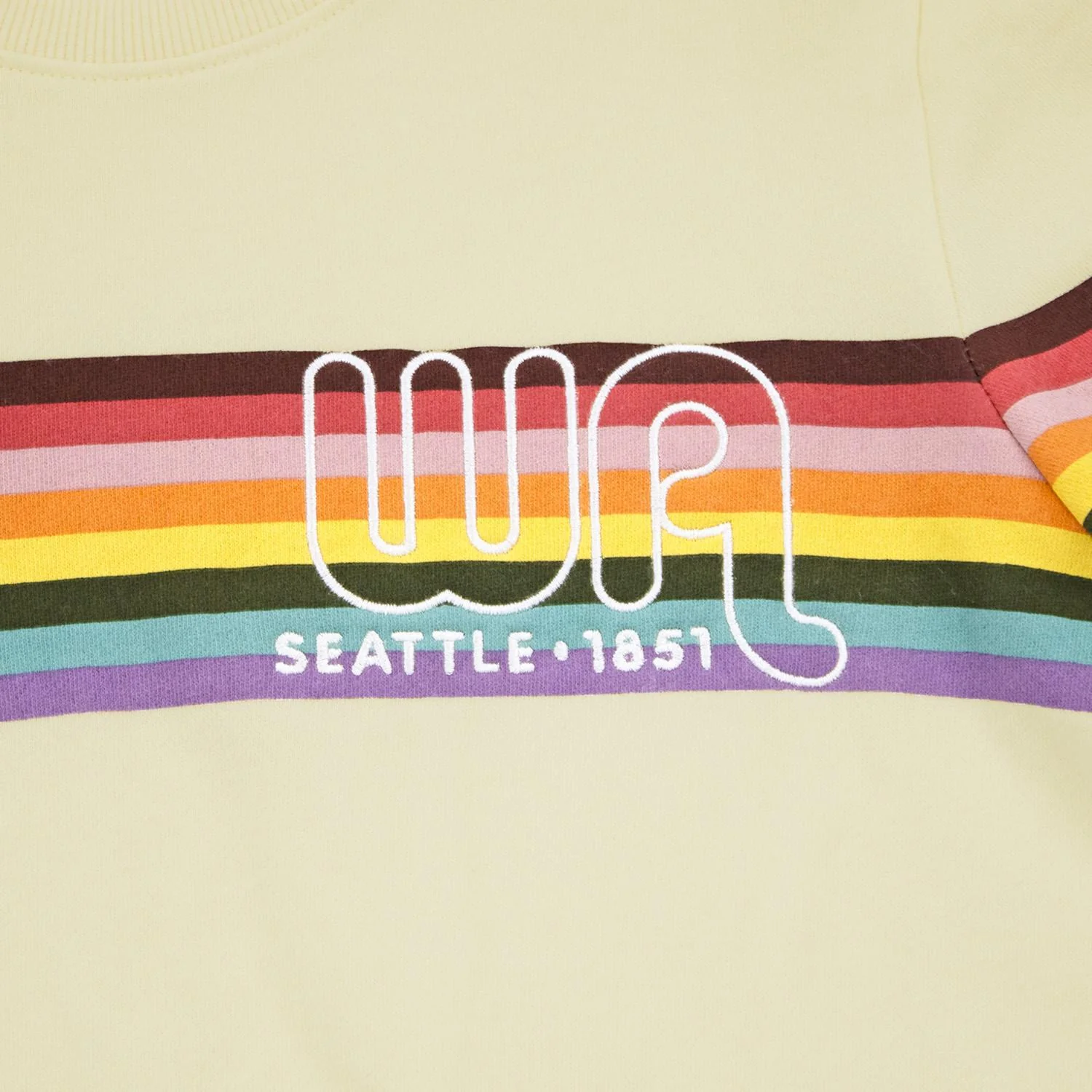 Honeylemon Hollow Oatmeal Seattle Embroidered Women's Crewneck - Image 2