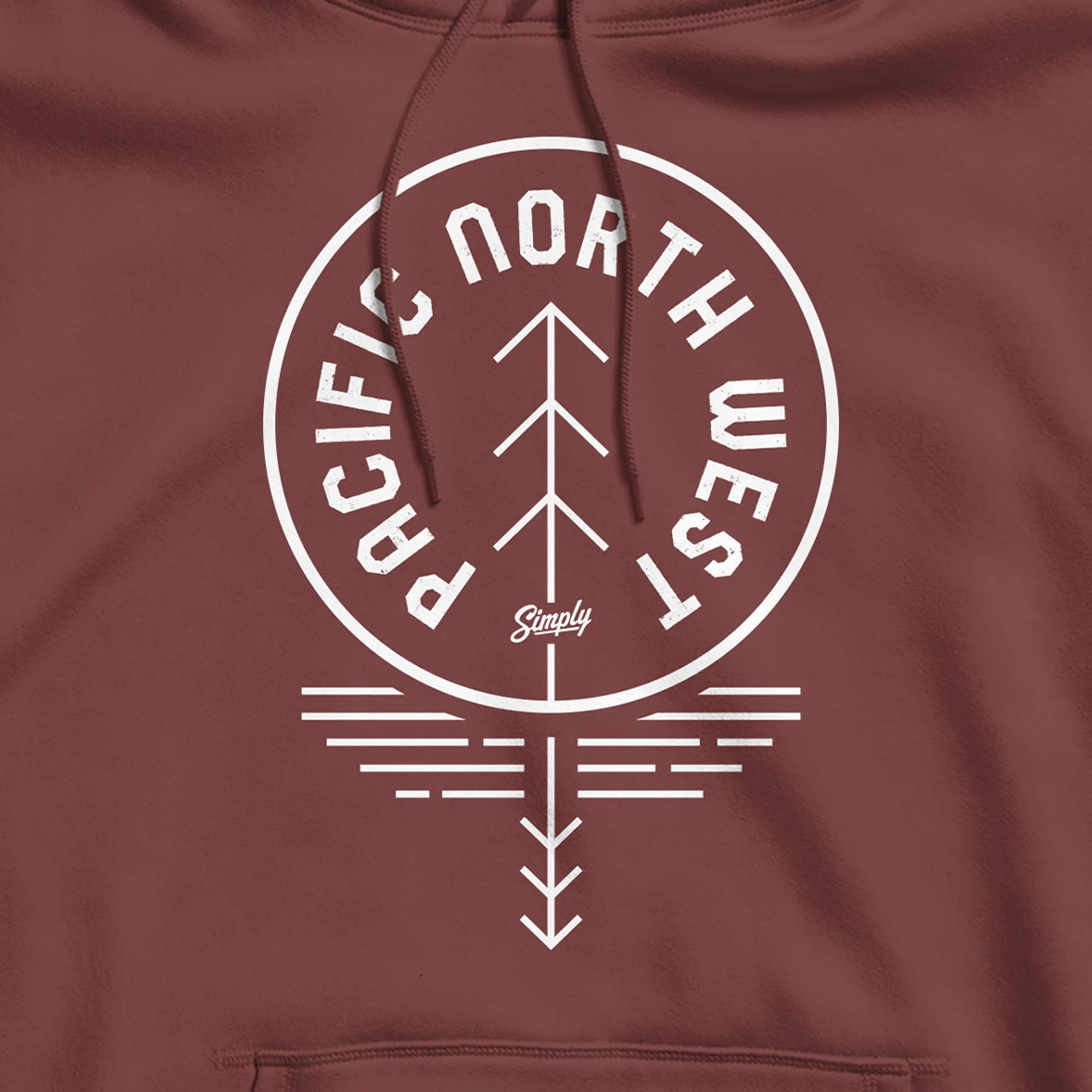 PNW Reflection Maroon Hoodie - Image 2