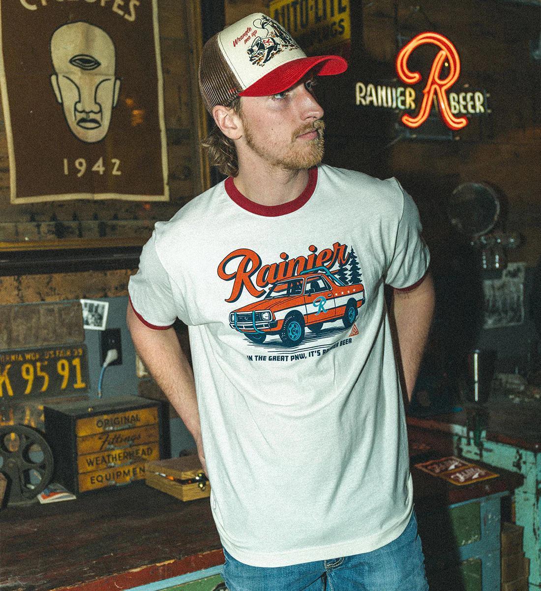 Rainier Beer Brat Pack Ringer T-Shirt - Image 2