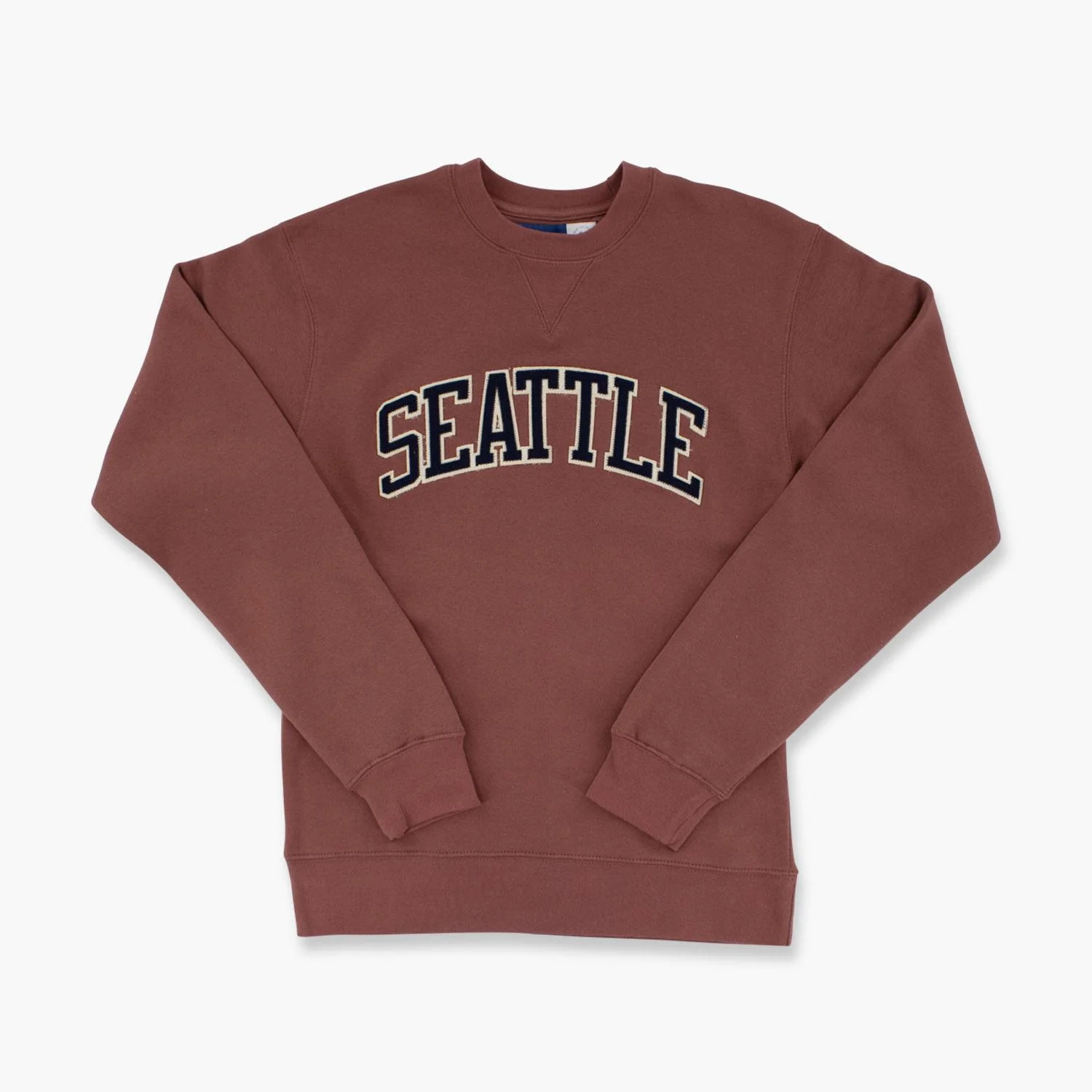 Seattle Applique Chalk Red Big Cotton Crewneck