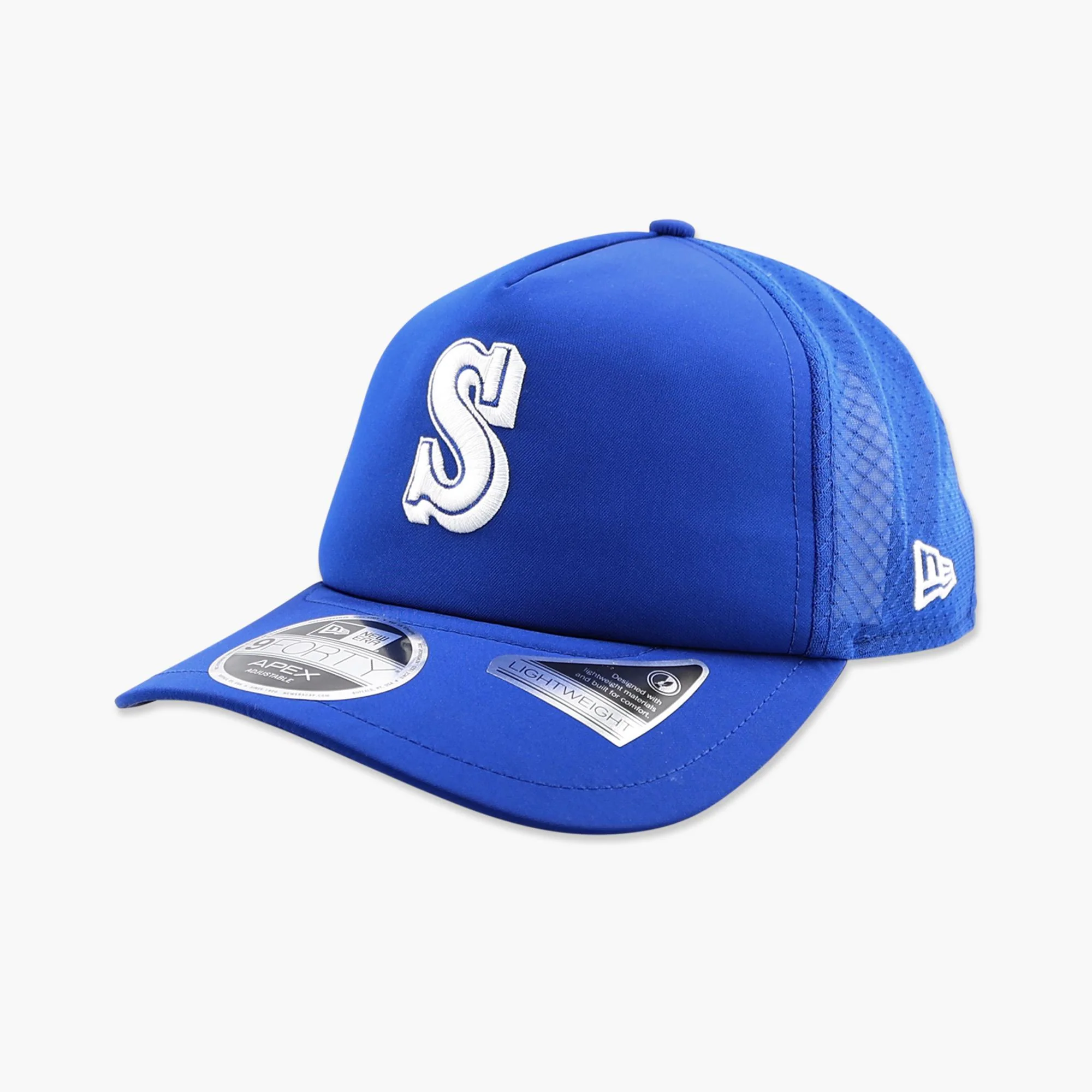 Seattle Mariners 2026 Batting Practice Royal "S" Apex Trucker Hat - Image 2