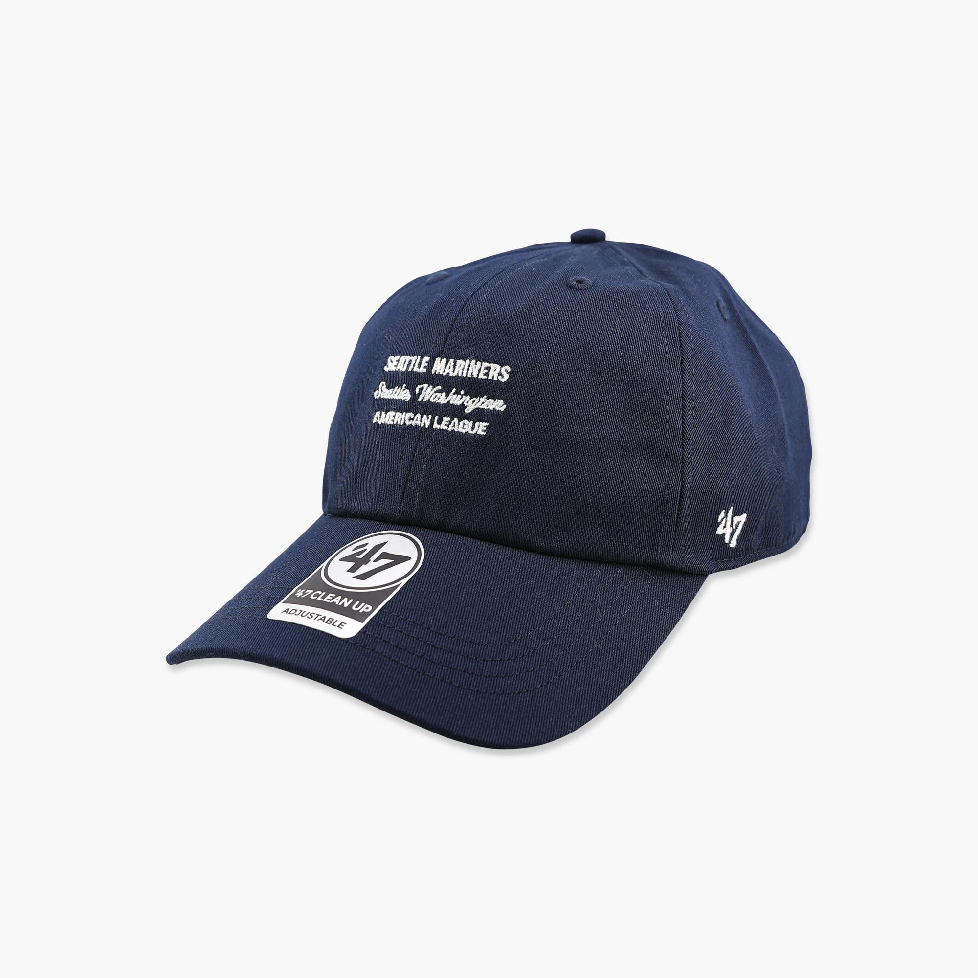Seattle Mariners AL Script Navy Clean Up Adjustable Hat - Image 2