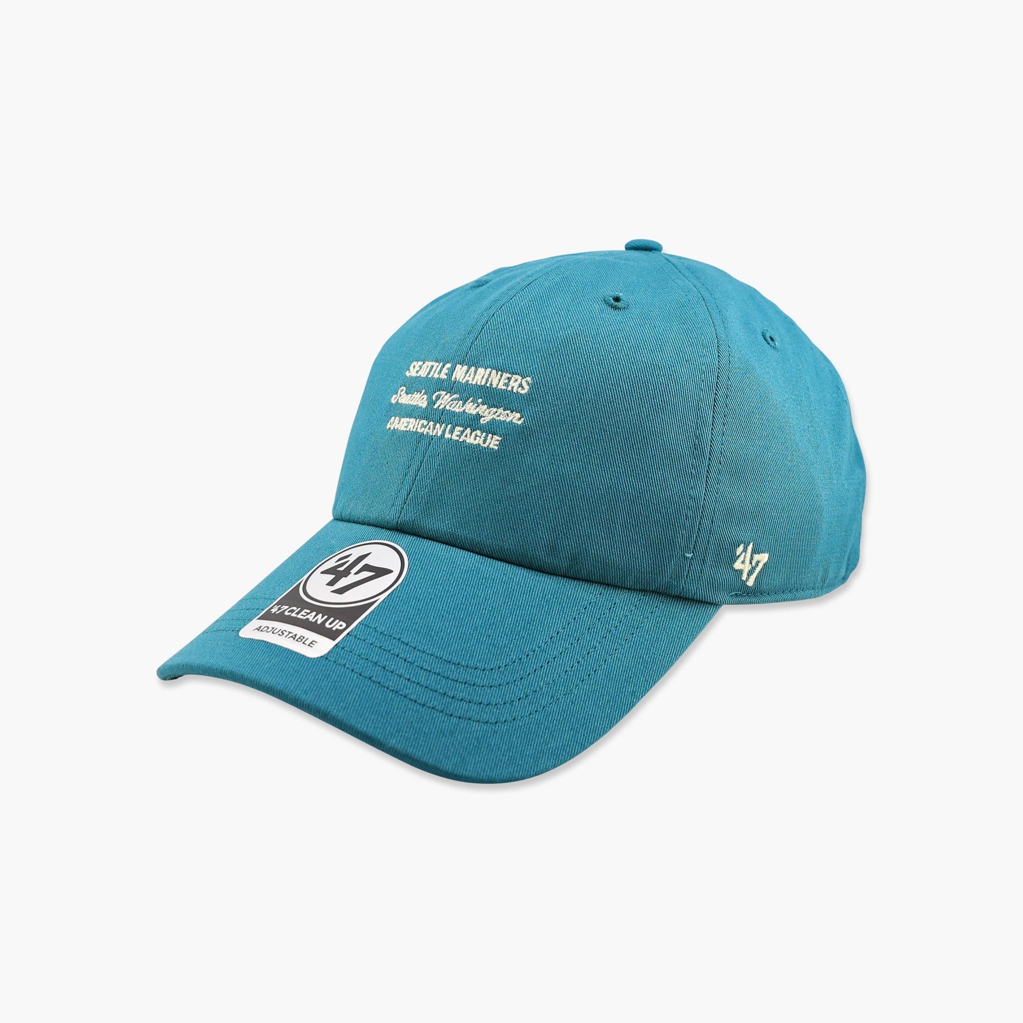 Seattle Mariners AL Script Teal Clean Up Adjustable Hat - Image 2