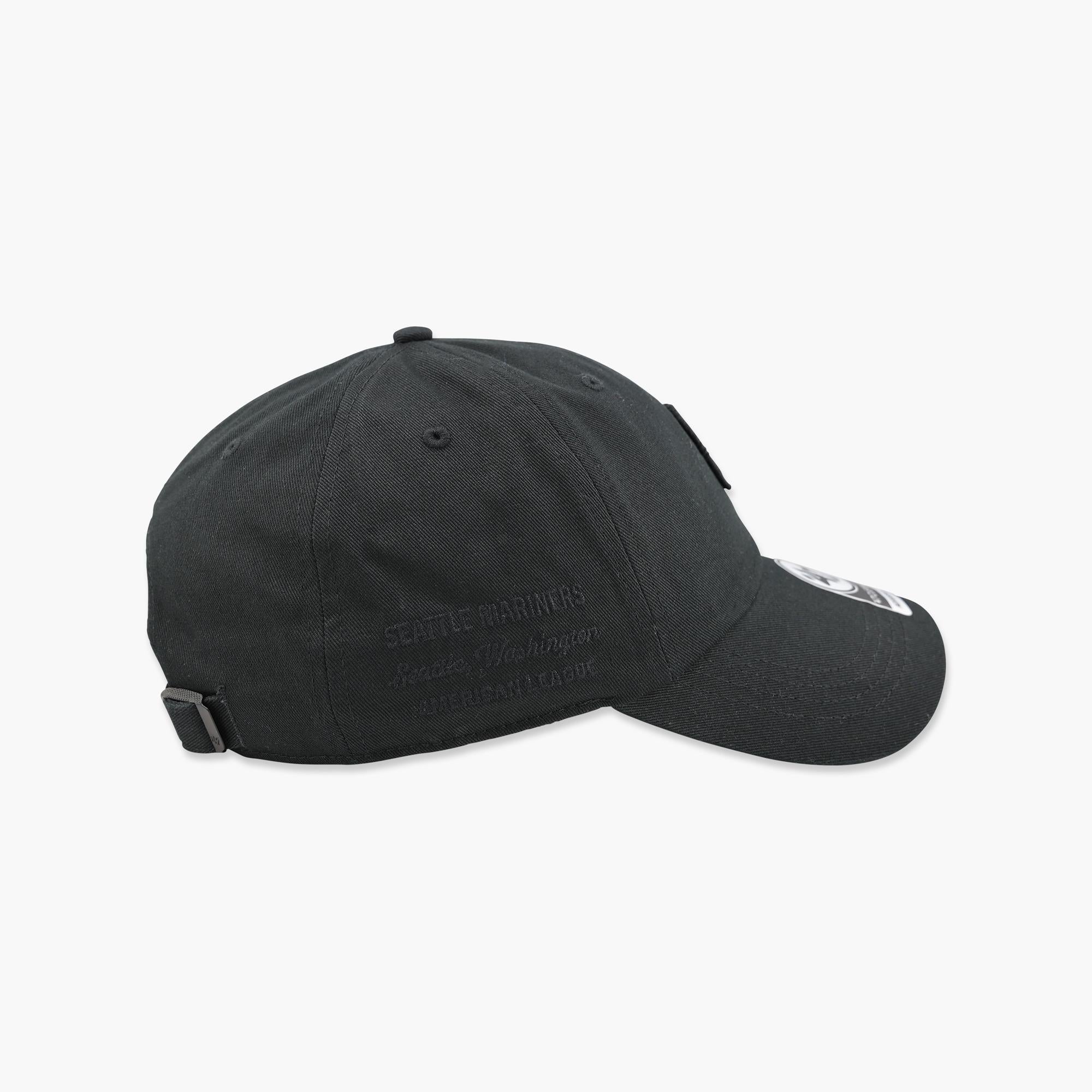Seattle Mariners Blackout Contemporary Clean Up Adjustable Hat - Image 2