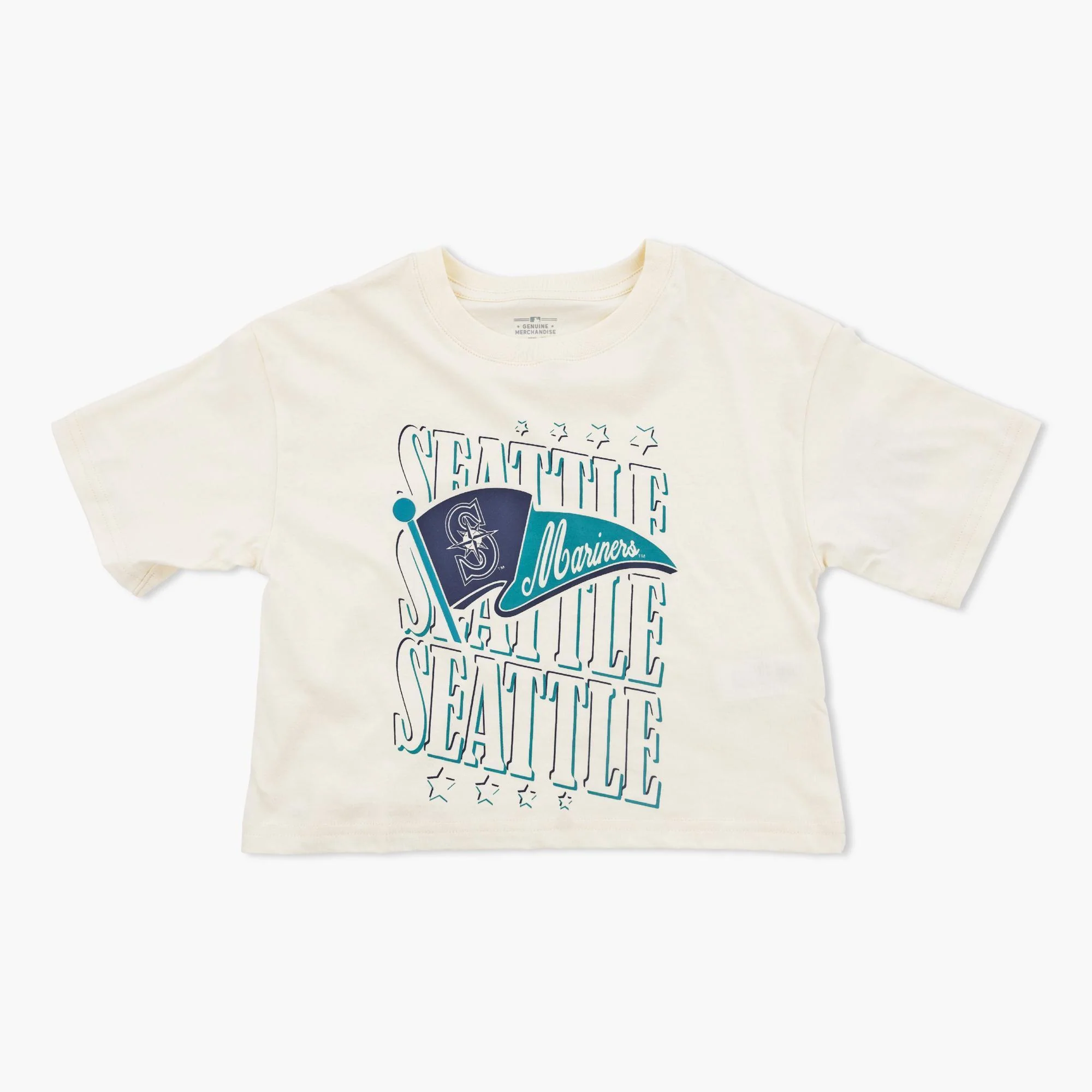 Seattle Mariners Cream Banner Wave Youth T-Shirt