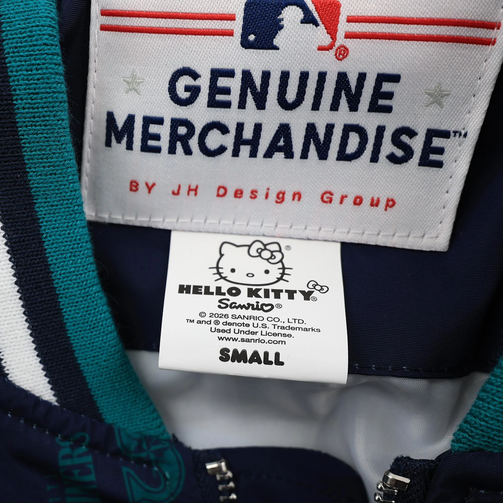 Seattle Mariners Hello Kitty Navy Satin Jacket - Youth - Image 3