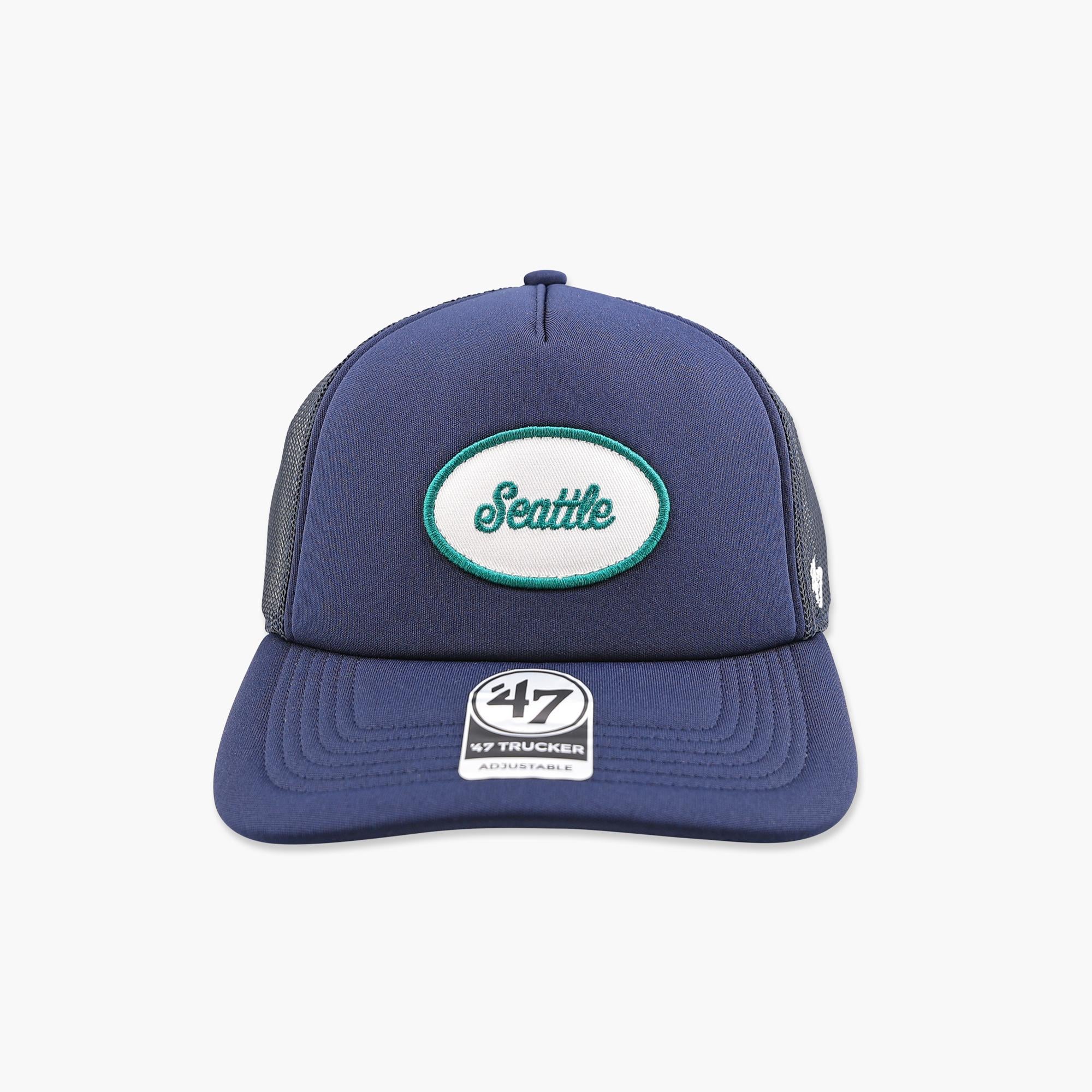 Seattle Mariners Navy Coverall Foam Trucker Hat
