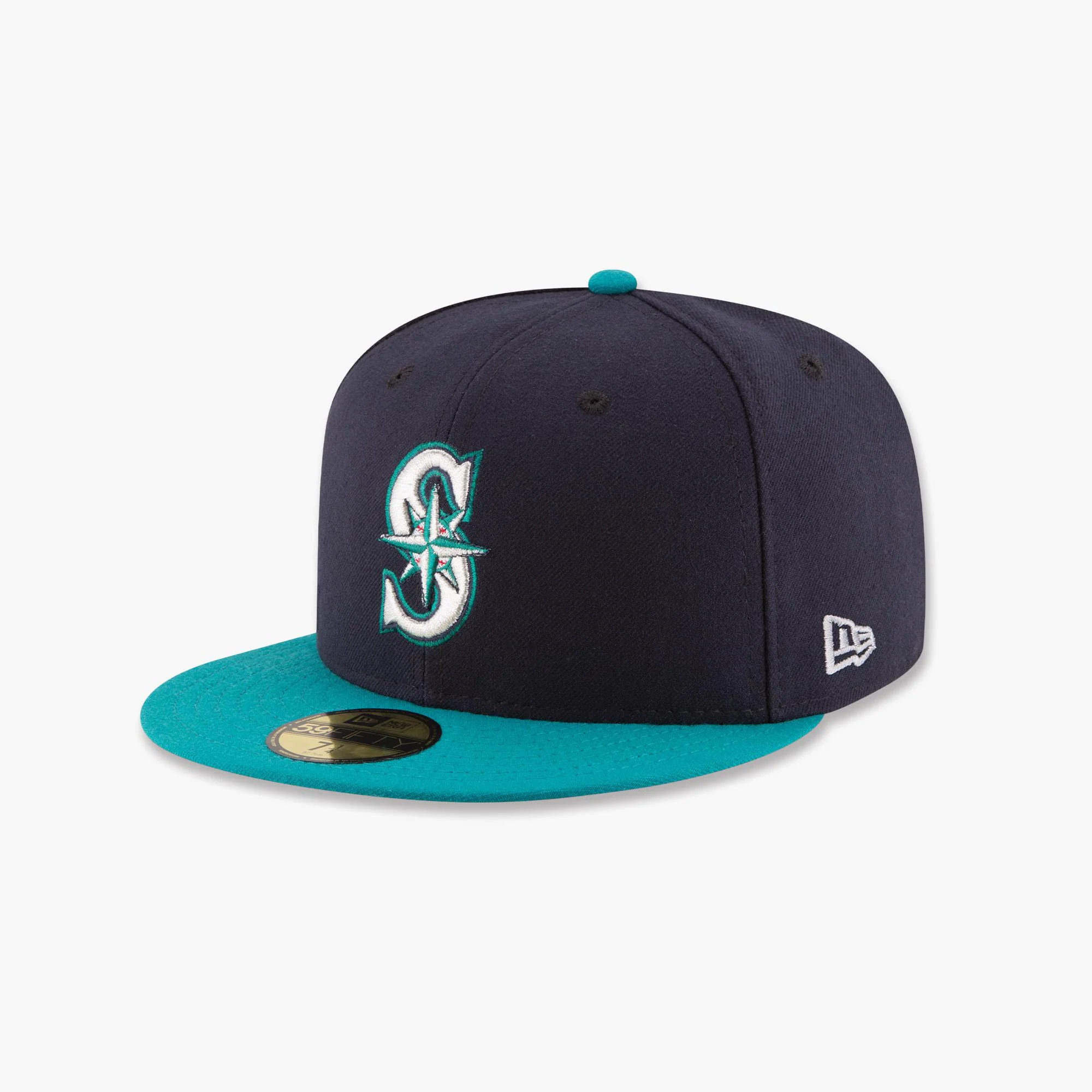 Seattle Mariners Navy/Teal Two-Tone 2025 Postseason Side Patch Fitted Hat - Image 4