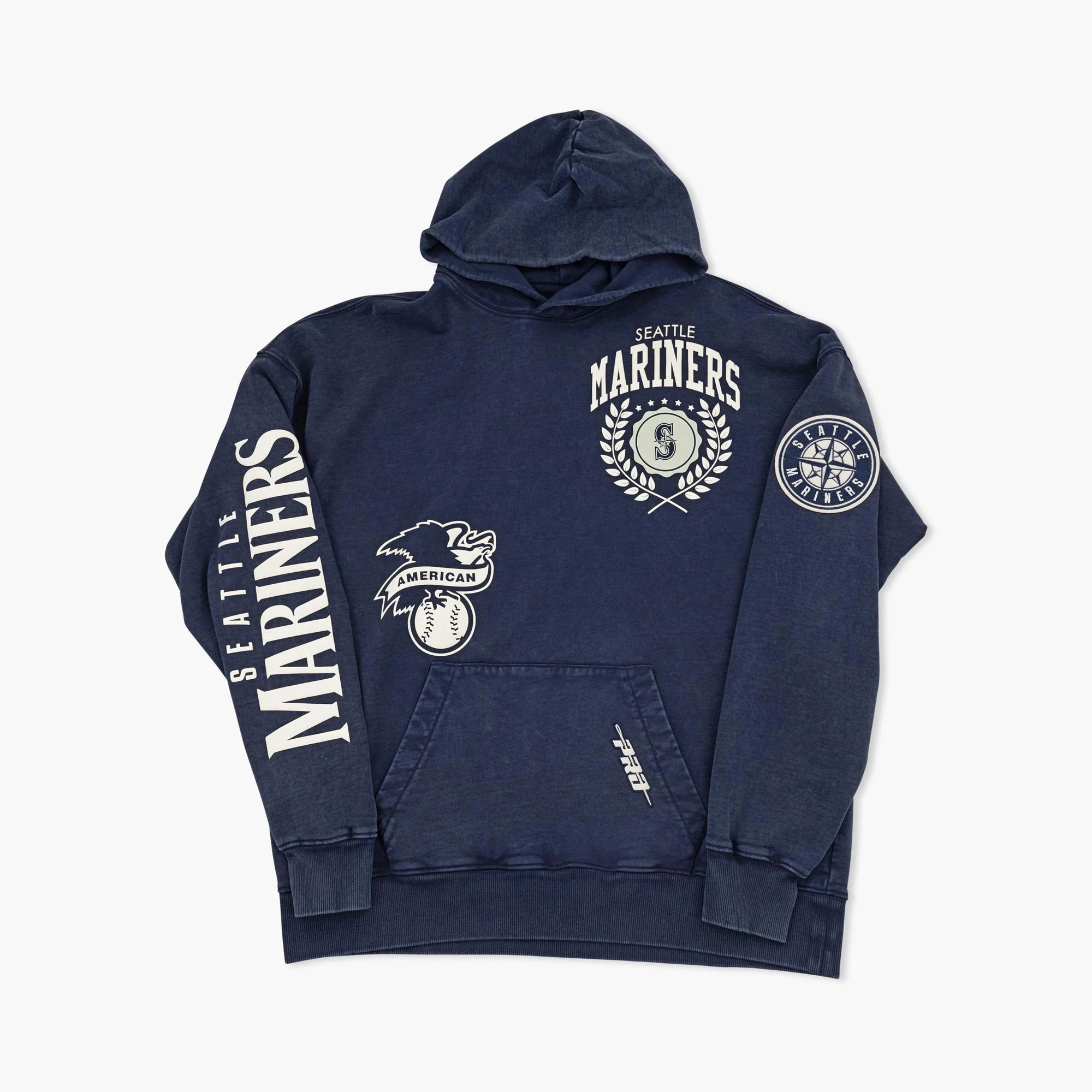 Seattle Mariners Navy Vintage Wash Hoodie