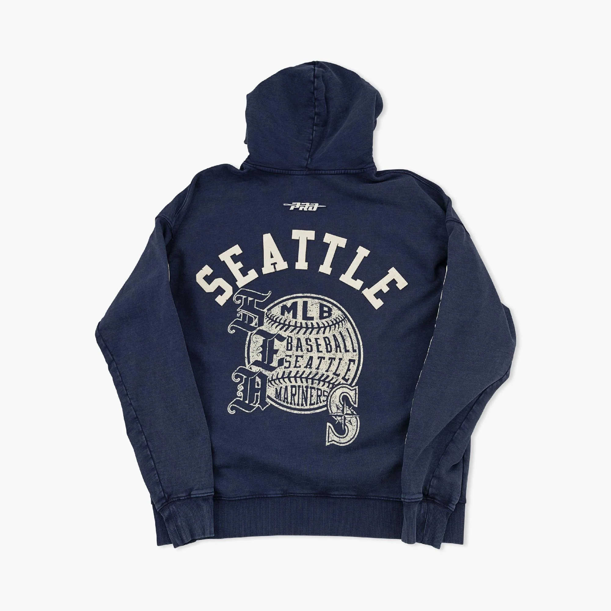 Seattle Mariners Navy Vintage Wash Hoodie - Image 2