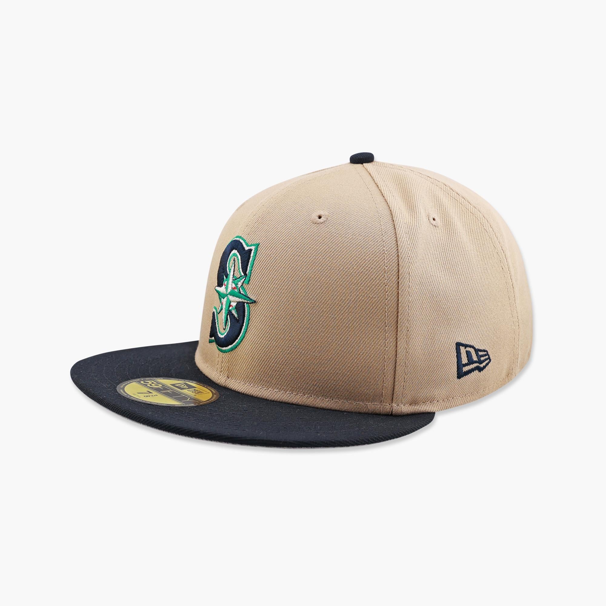 Seattle Mariners Primary Logo Khaki/Navy Fitted Hat - Image 2