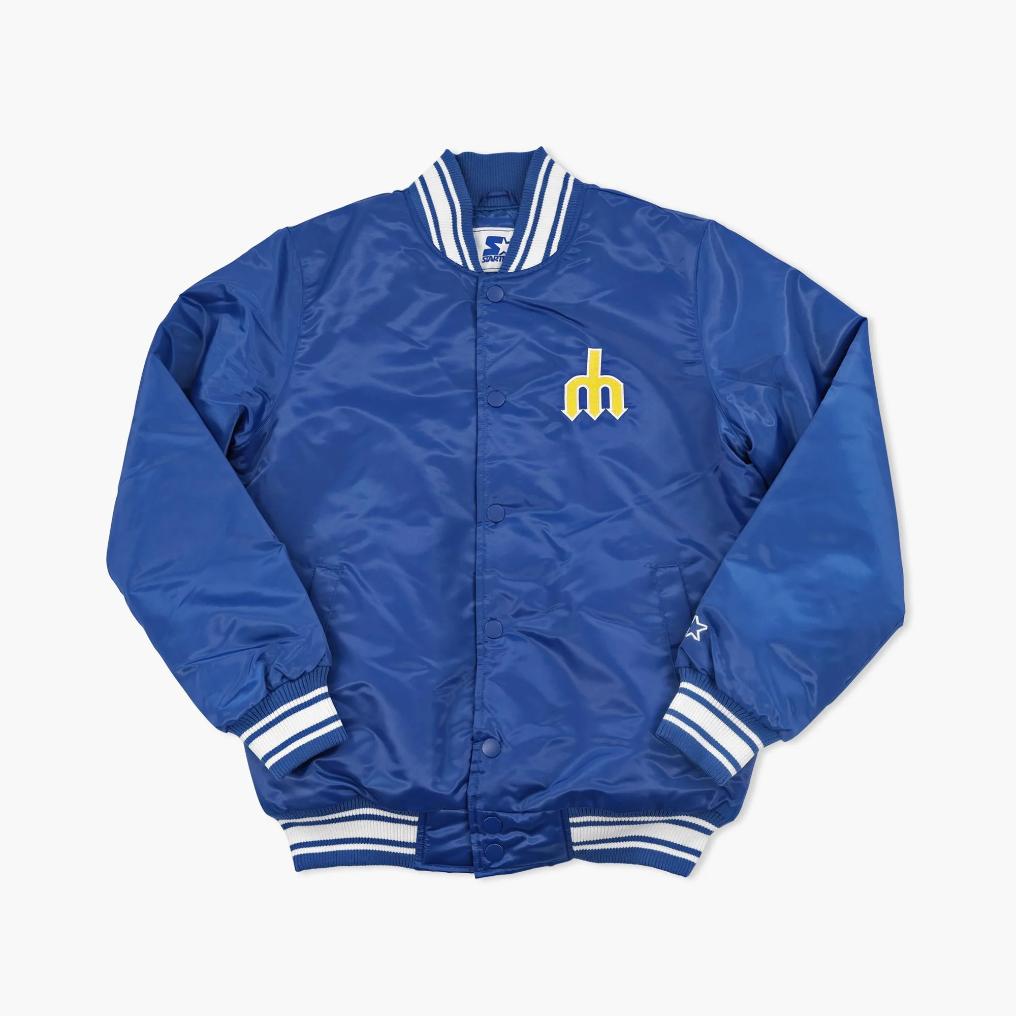 Seattle Mariners Royal Throwback Logo Starter Lightweight Satin Jacket