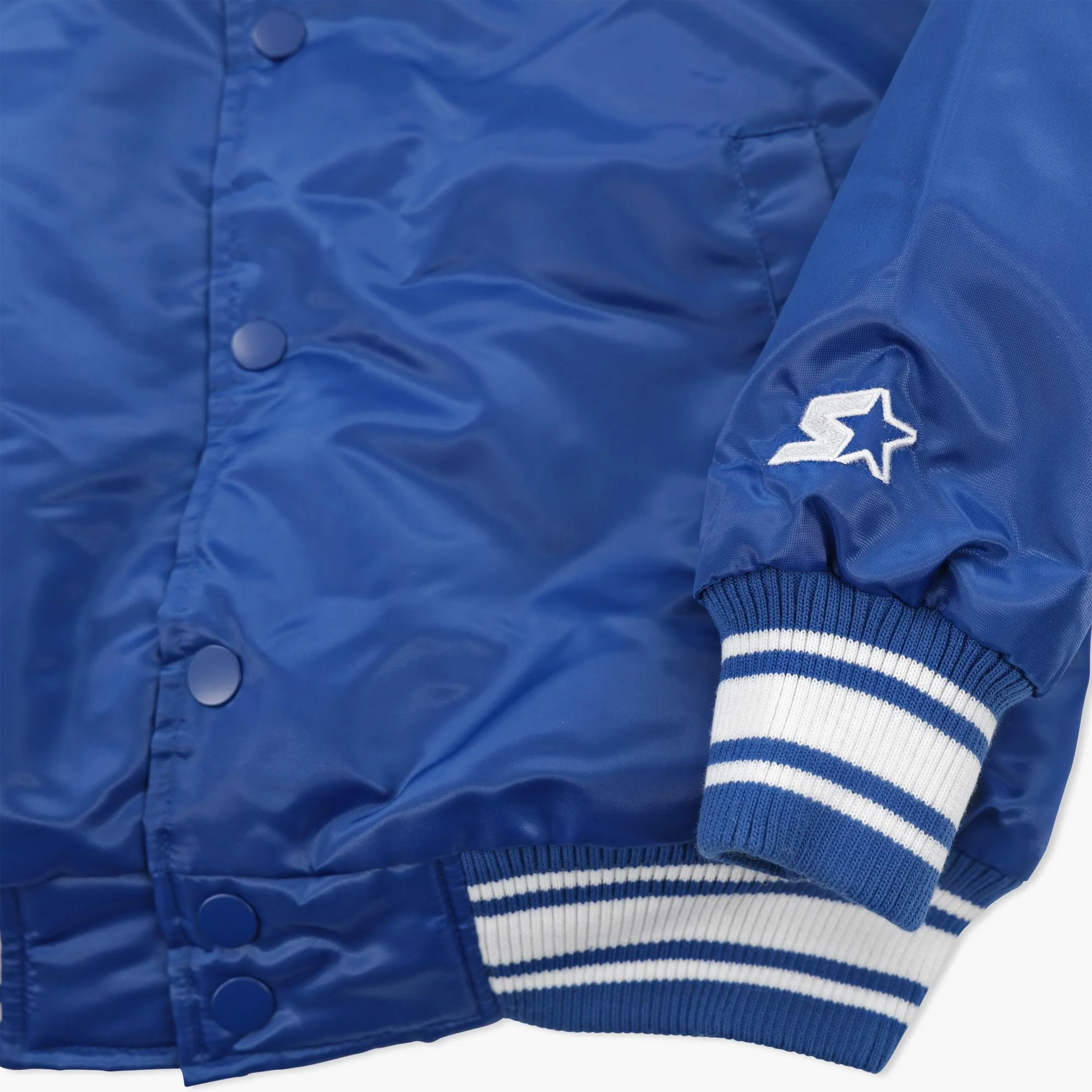 Seattle Mariners Royal Throwback Logo Starter Lightweight Satin Jacket - Image 2