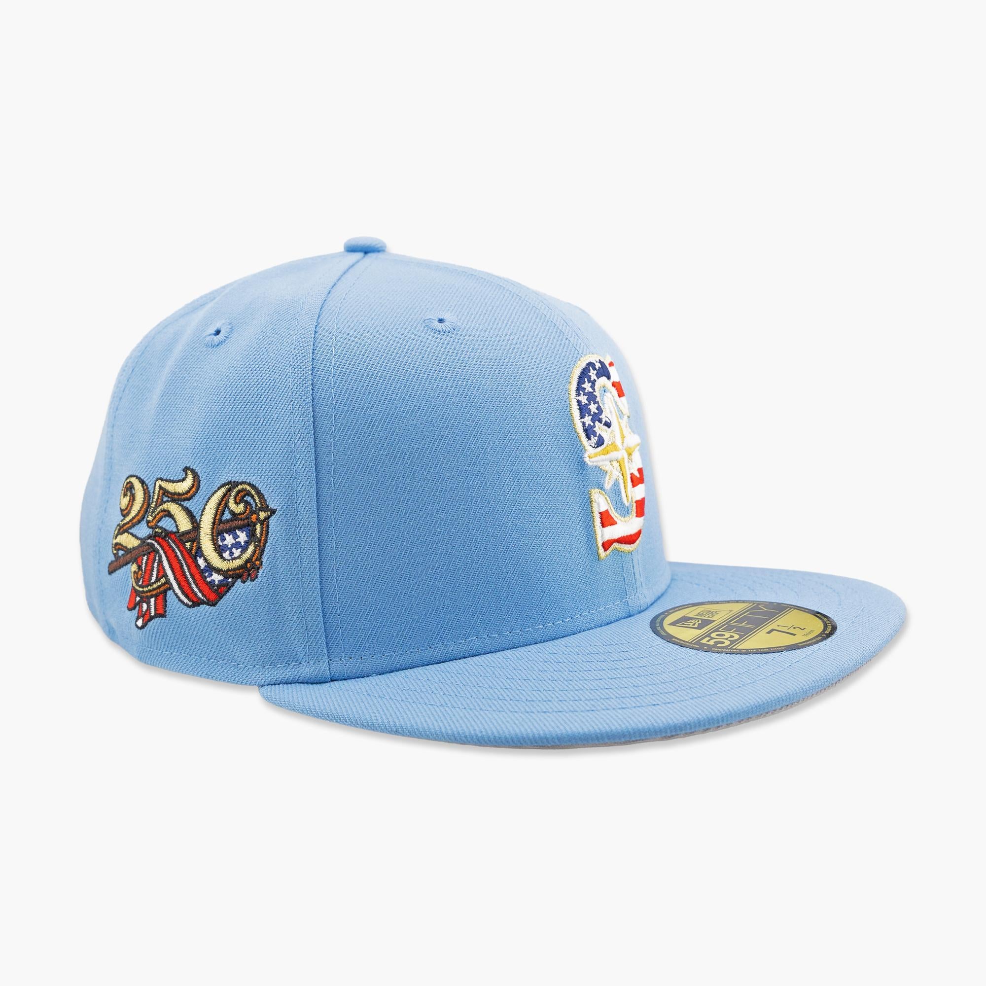 Seattle Mariners Sky Blue Americana 250 Fitted Hat - Image 2