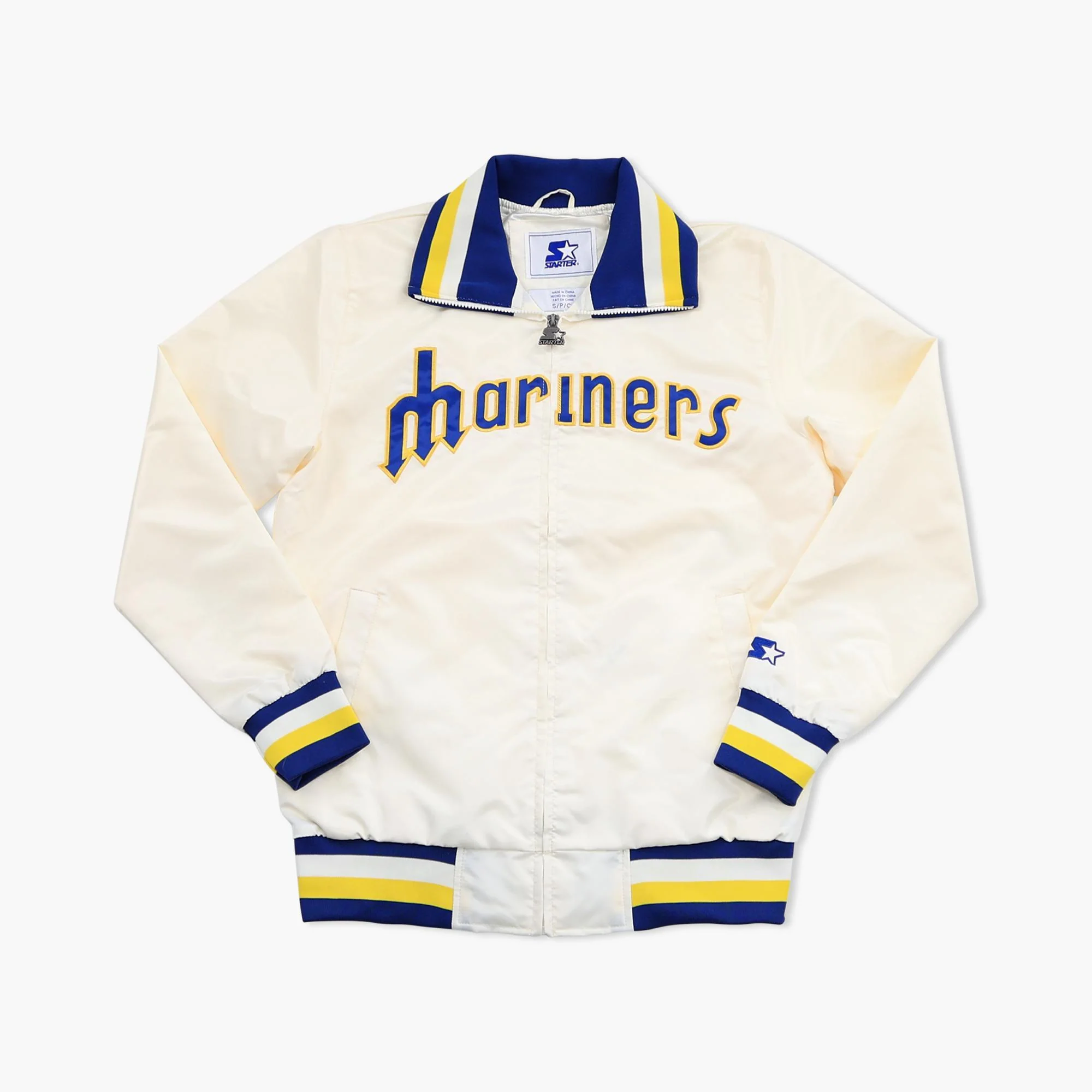 Seattle Mariners Starter Cream Cooperstown Script Satin Jacket
