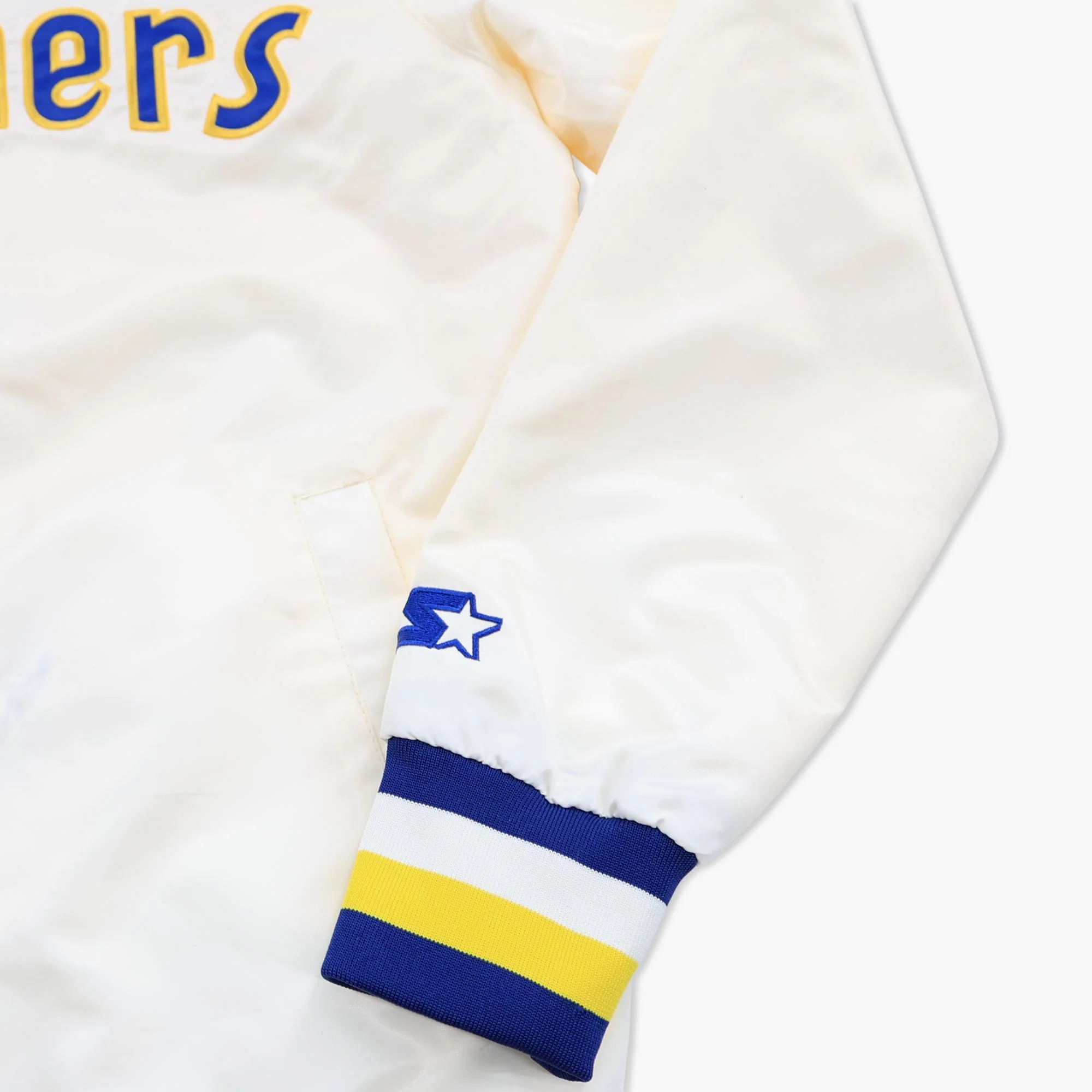 Seattle Mariners Starter Cream Cooperstown Script Satin Jacket - Image 2