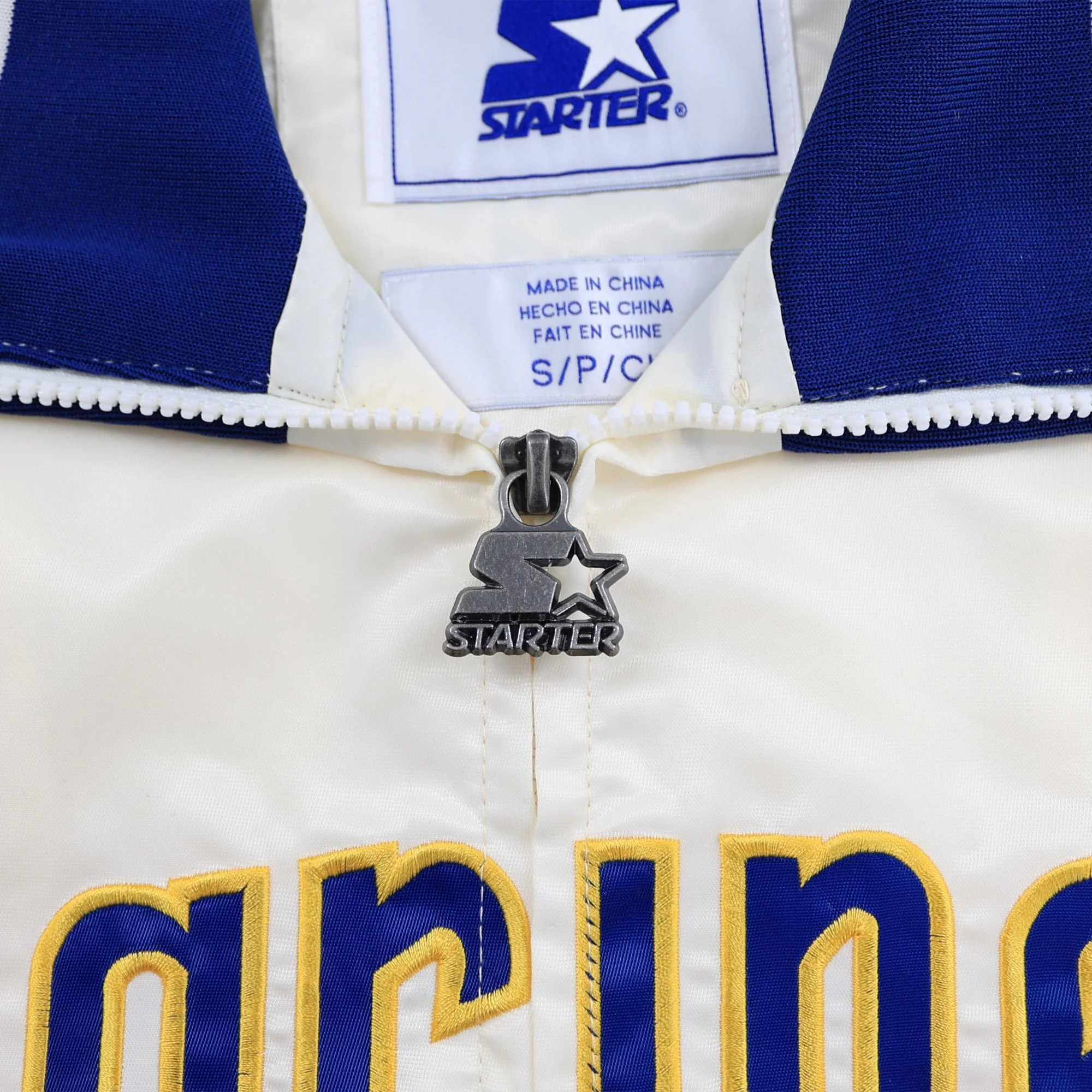 Seattle Mariners Starter Cream Cooperstown Script Satin Jacket - Image 3