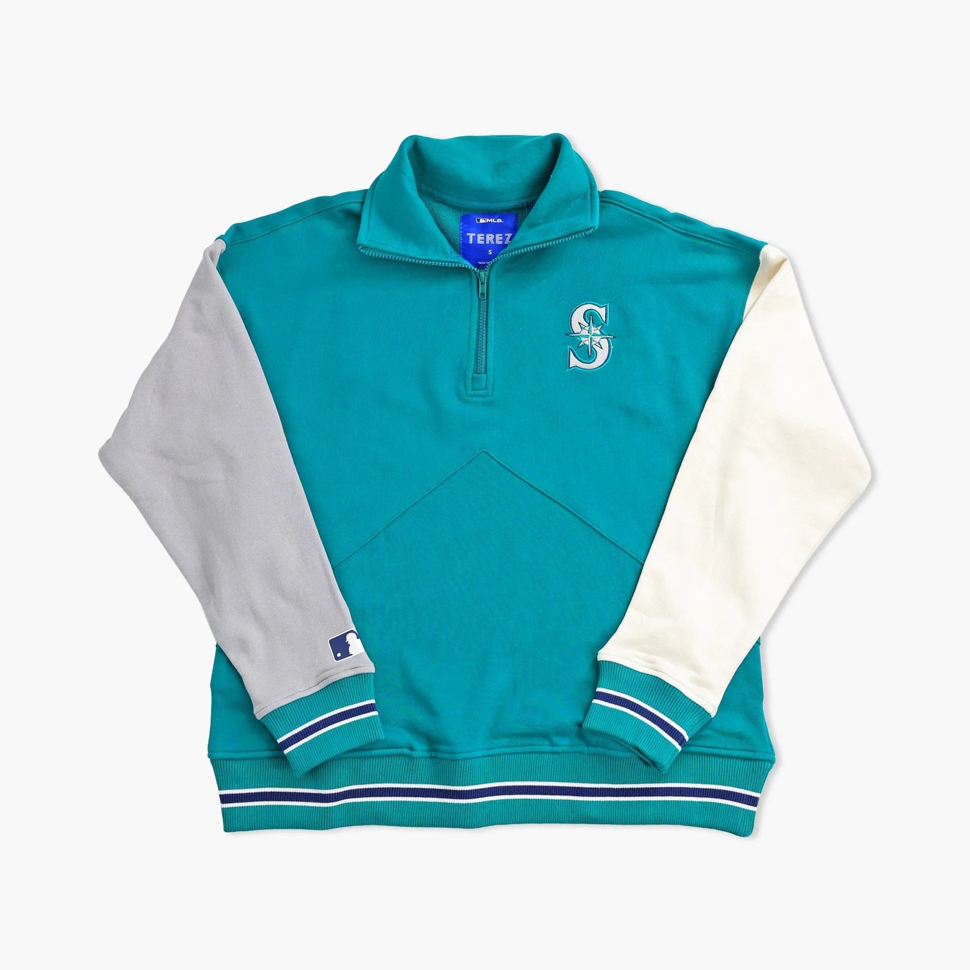 Seattle Mariners Terez Women's Northwest Teal Colorblock 1/4-Zip