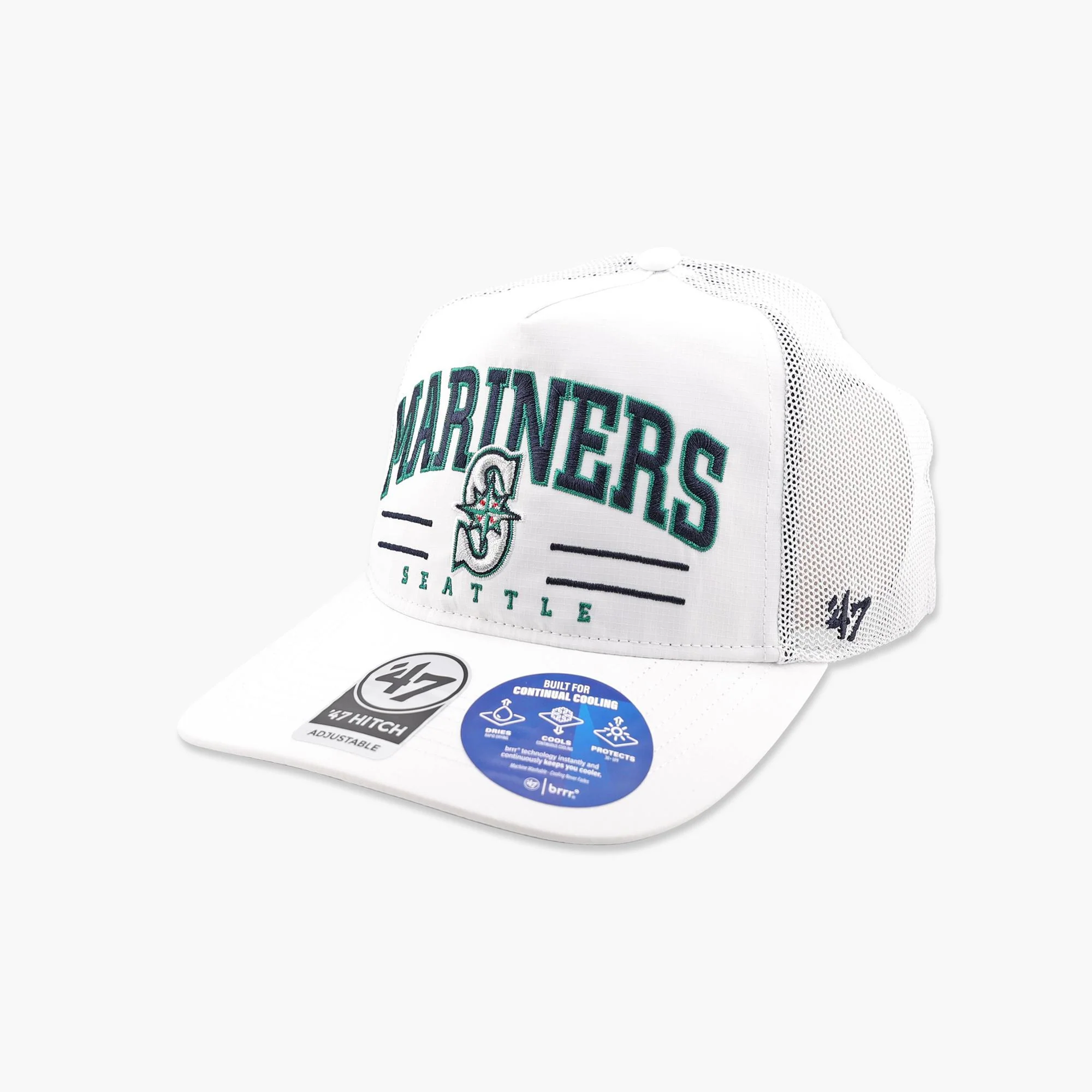 Seattle Mariners White Roscoe Hitch Trucker Hat - Image 2