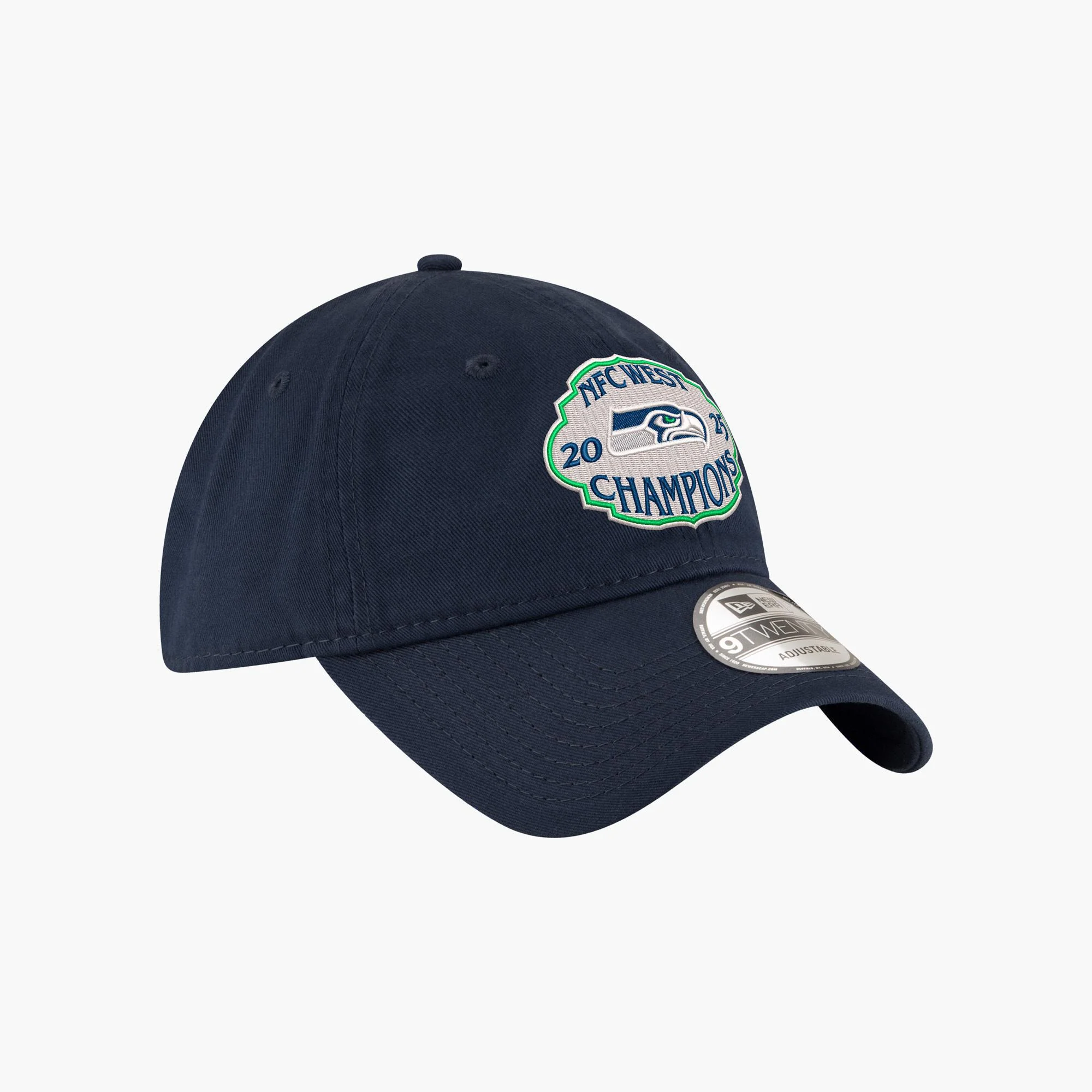 Seattle Seahawks 2025 NFC West Division Champions Navy Adjustable Hat - Image 3
