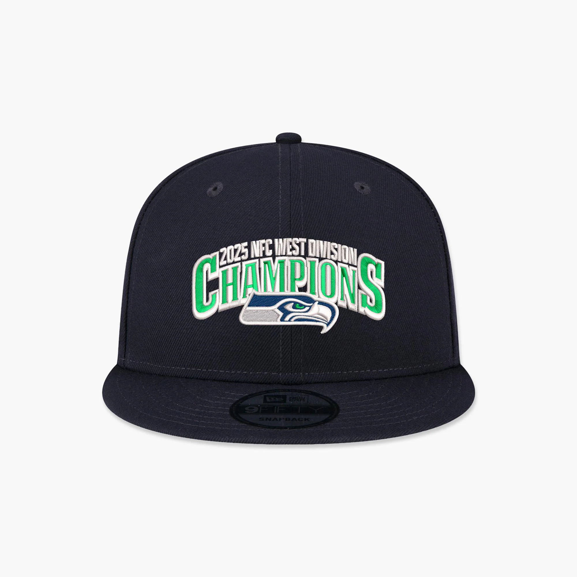 Seattle Seahawks 2025 NFC West Division Champions Navy Flat Bill Snapback