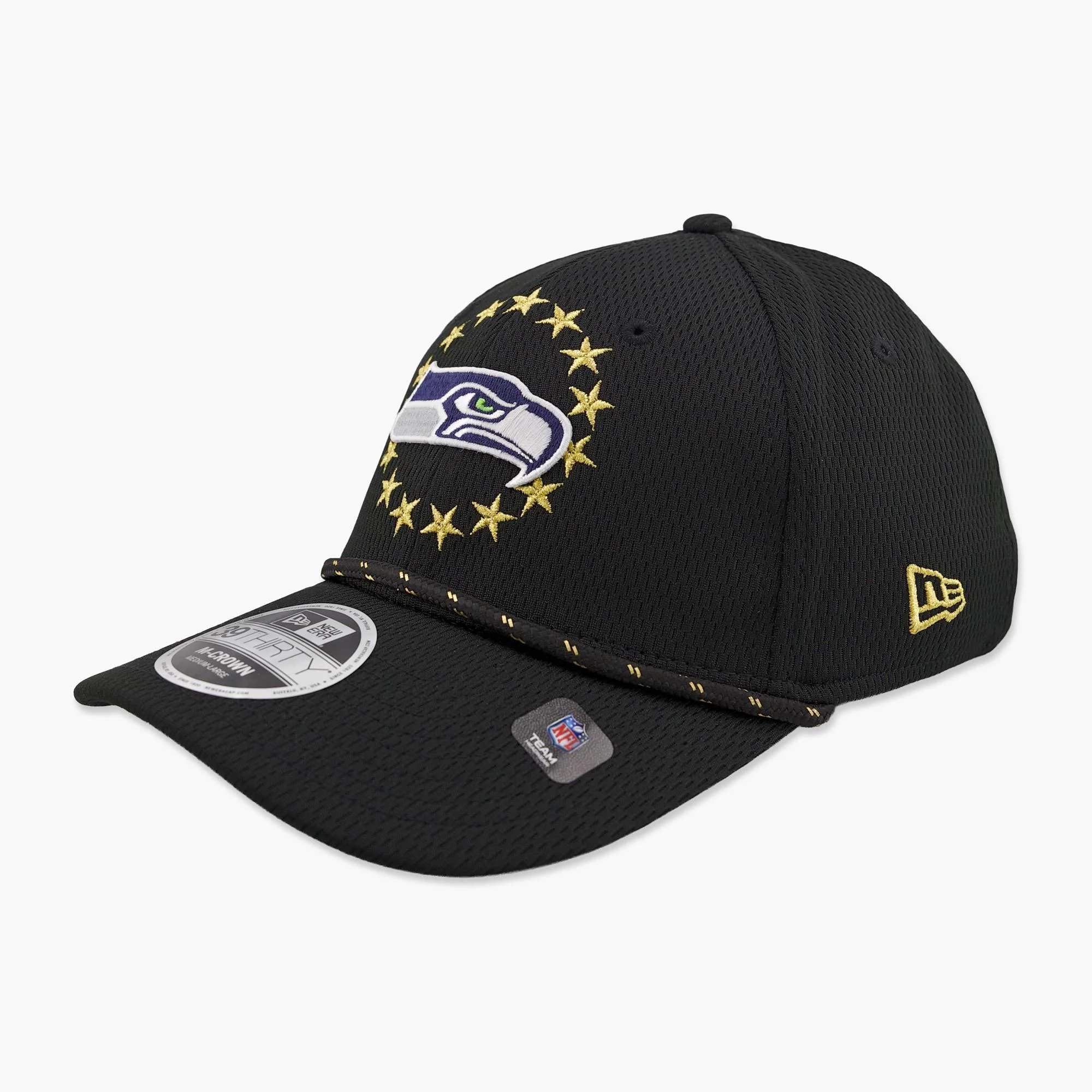 Seattle Seahawks New Era Super Bowl LX 39THIRTY M-Crown Rope FlexFit Hat - Black - Image 3