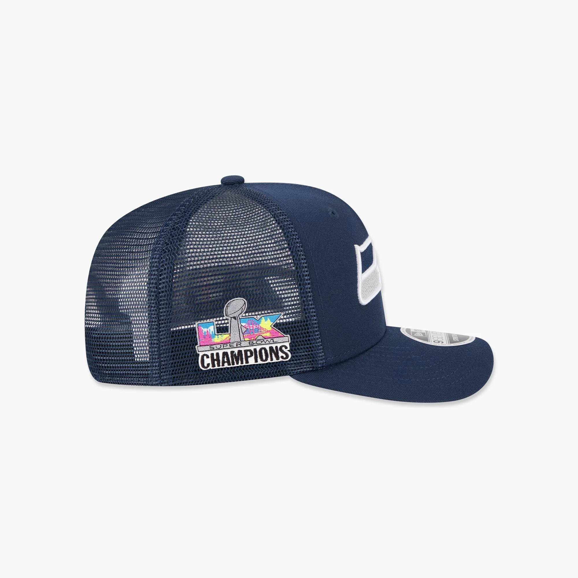 Seattle Seahawks Super Bowl LX Champions Side Patch Navy Trucker Snapback - Image 4