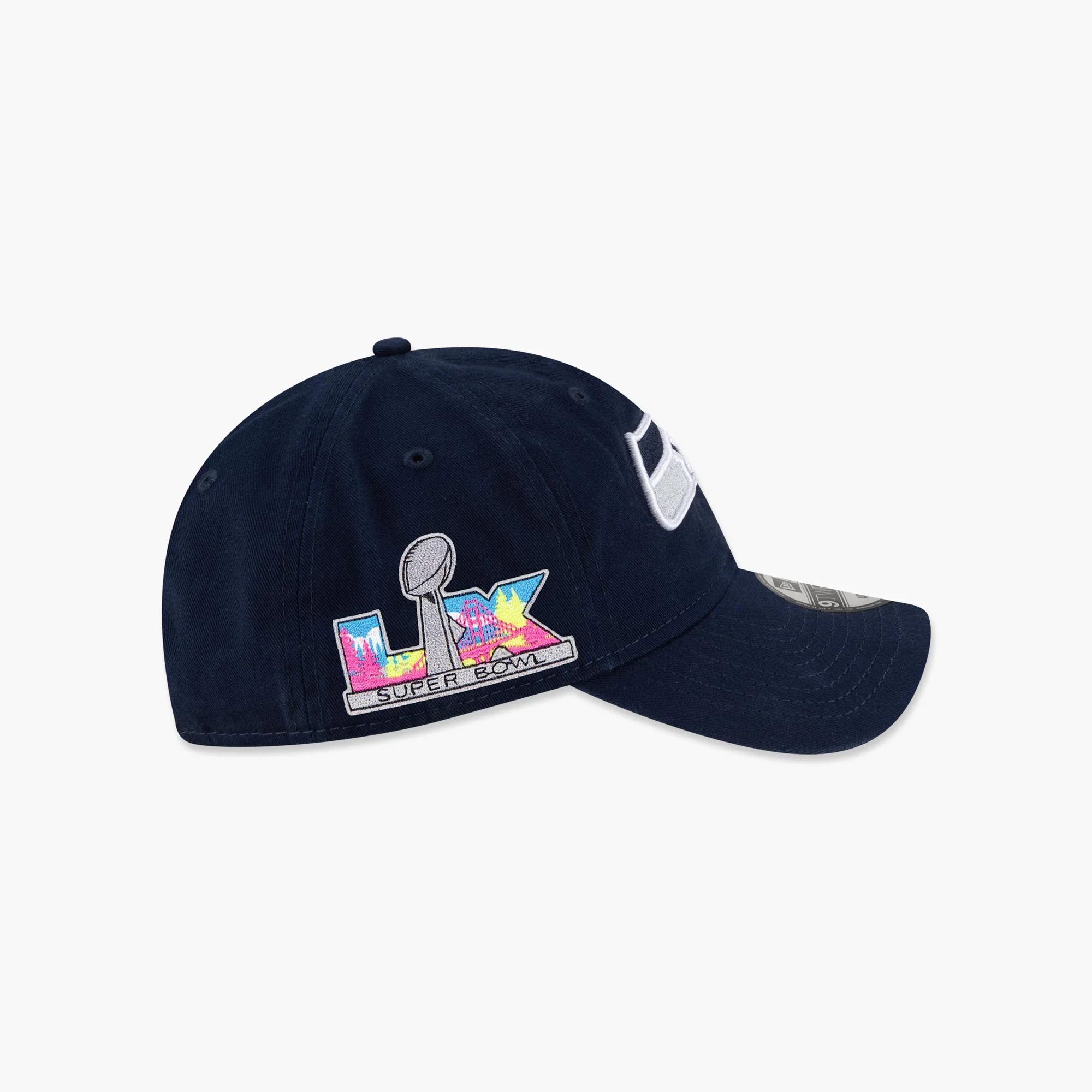 Seattle Seahawks Super Bowl LX Side Patch Navy Adjustable Hat - Image 4