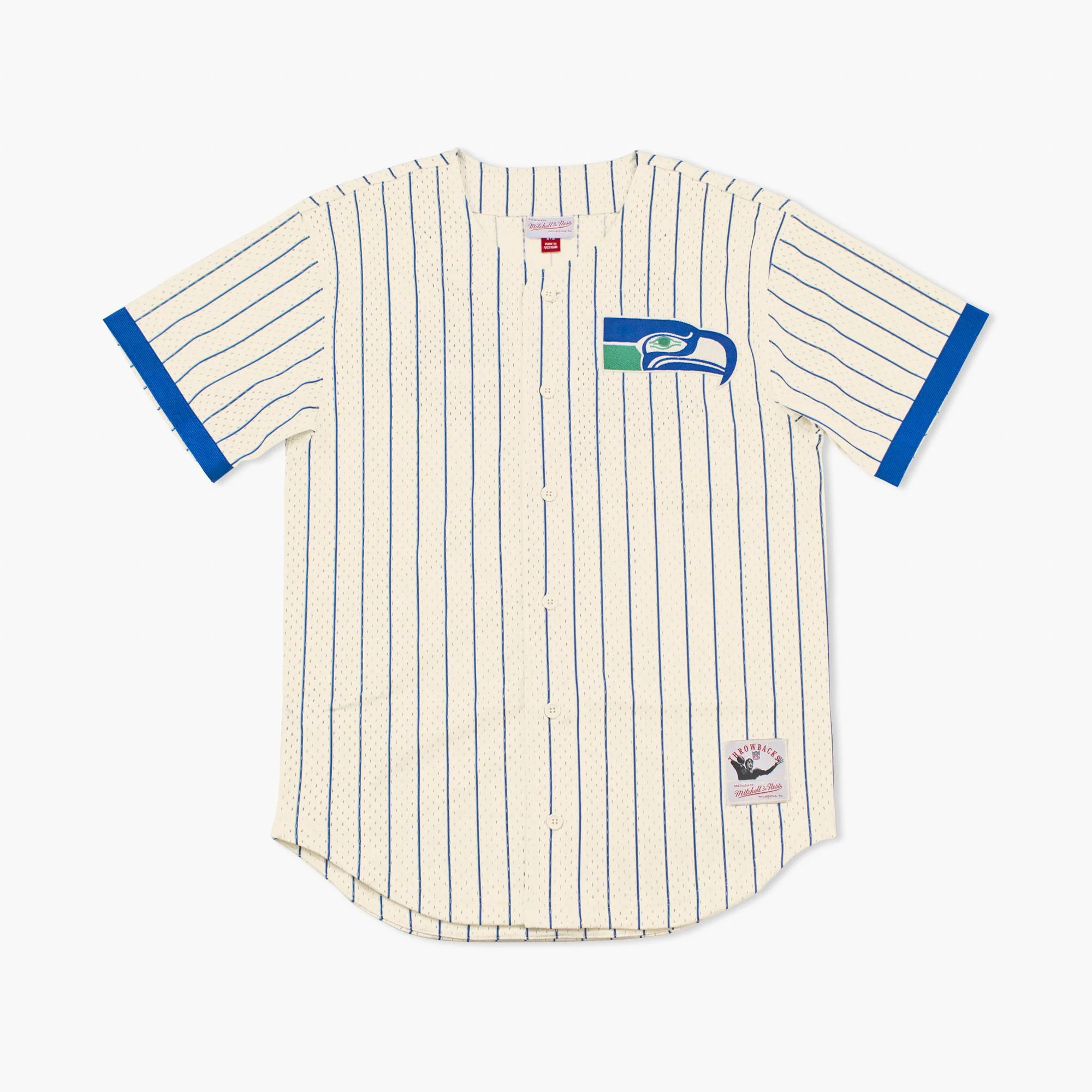 Seattle Seahawks Throwback Striped Baseball Jersey