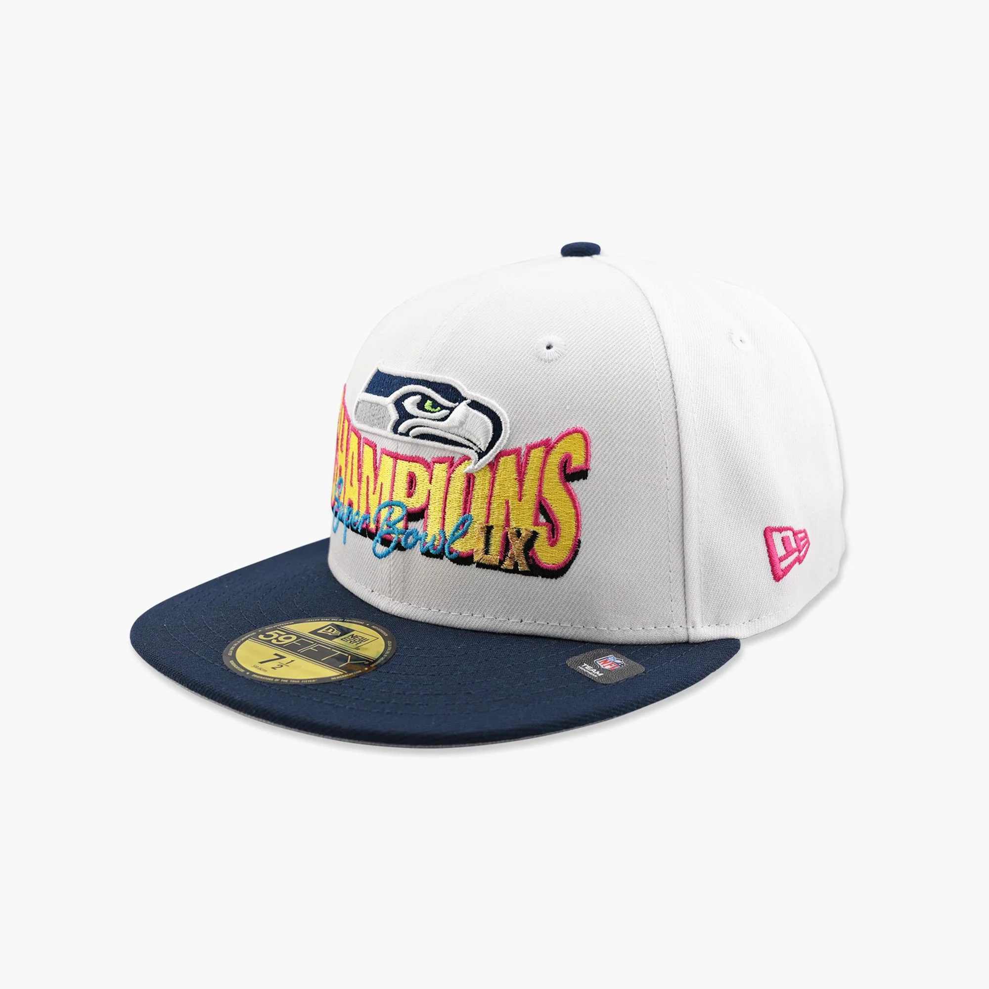 Seattle Seahawks White Super Bowl LX Champions Shining Bright Fitted Hat - Image 3