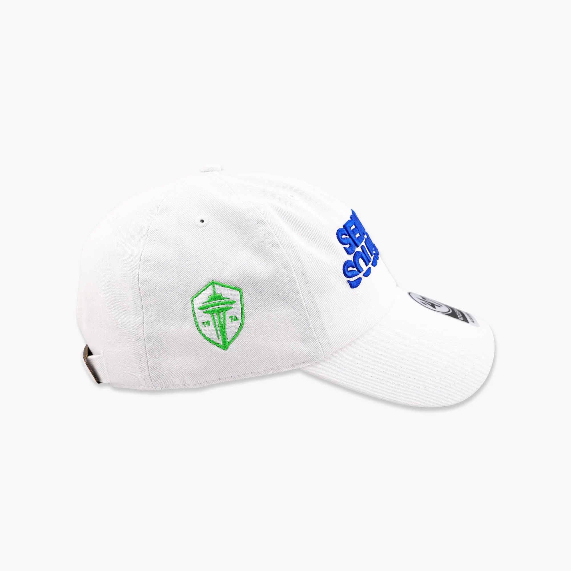 Seattle Sounders White Ballpark Script Clean Up Adjustable Hat - Image 3