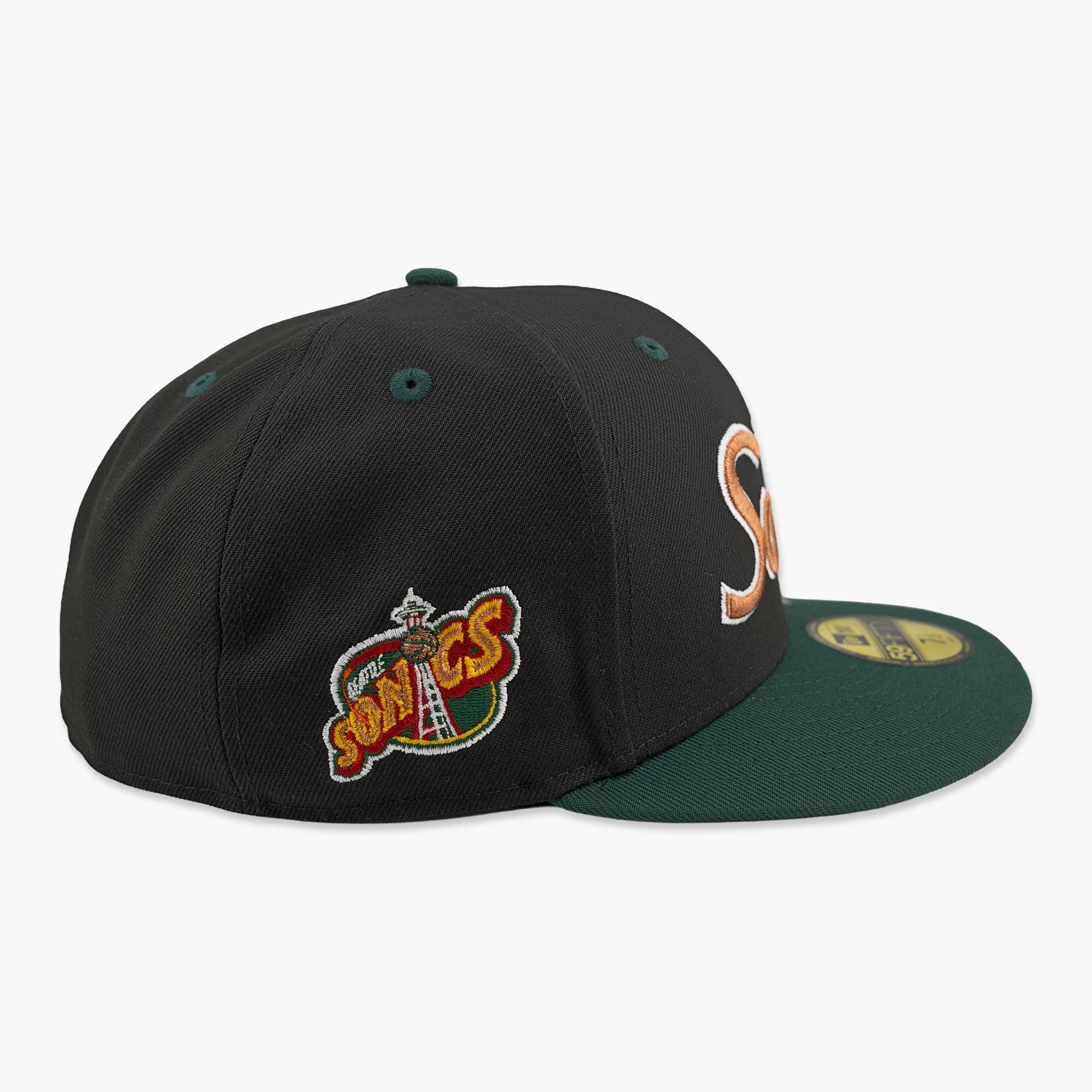 Seattle SuperSonics Black Metallic Classic Script Fitted Hat - Image 5