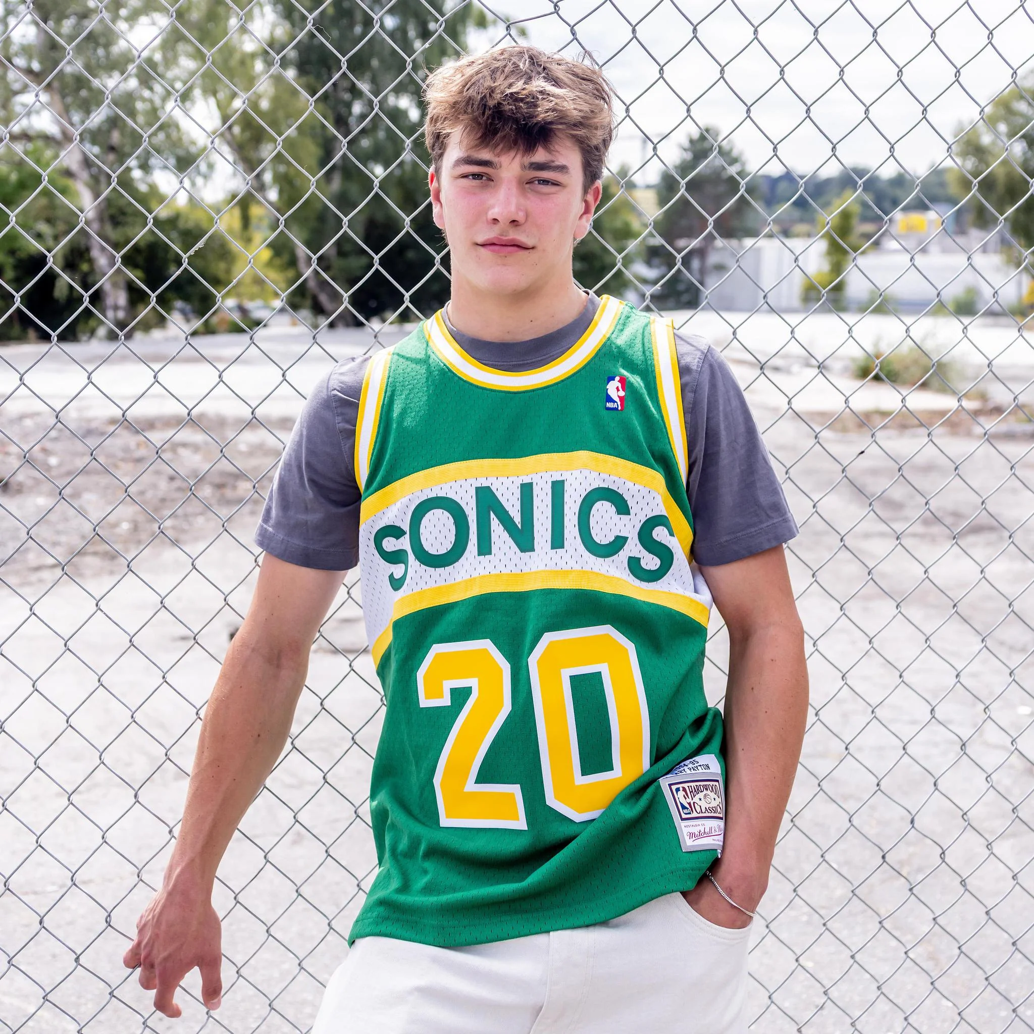 Seattle SuperSonics Gary Payton 1994 Green Swingman Jersey - Image 5