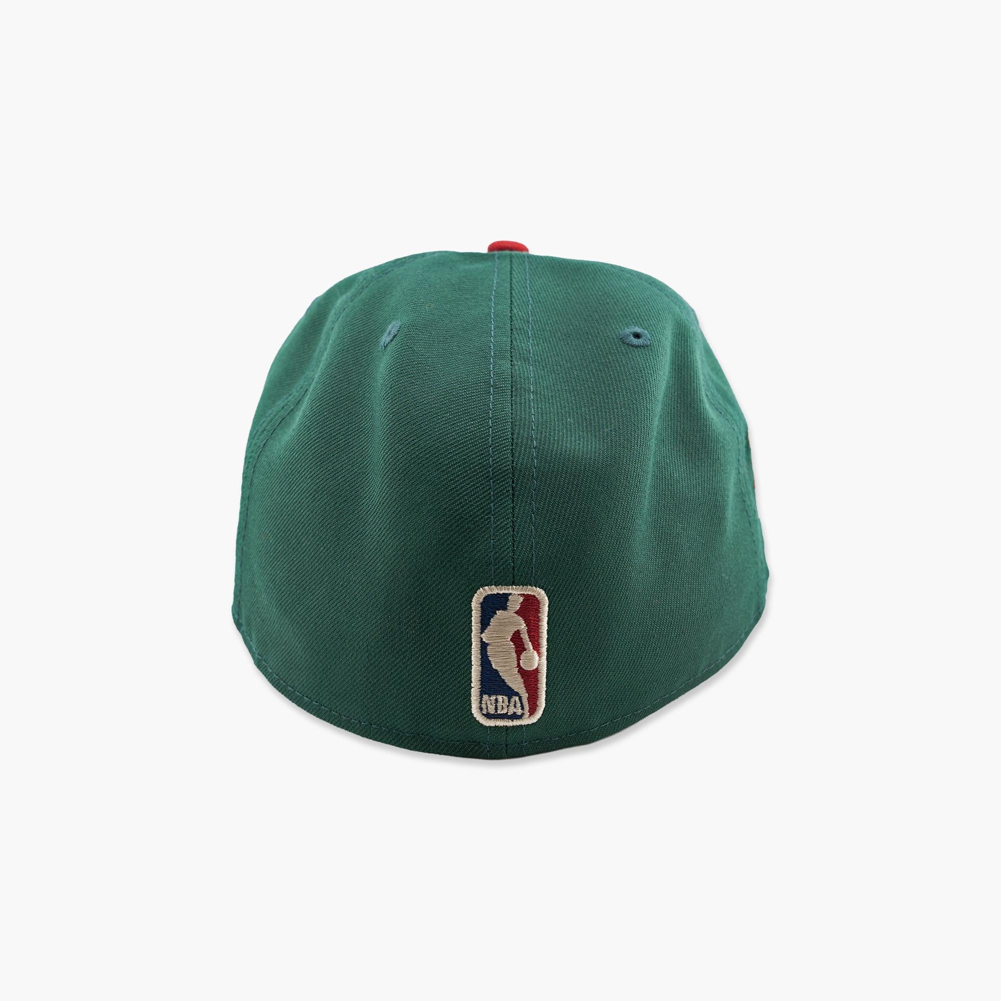 Seattle SuperSonics Green & Red Heritage Script Fitted Hat - Image 4