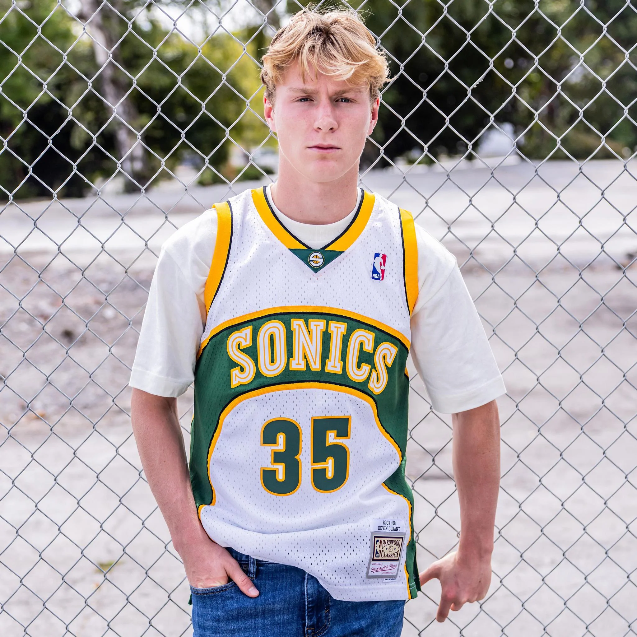 Seattle SuperSonics Kevin Durant 2007 White Swingman Jersey - Image 5