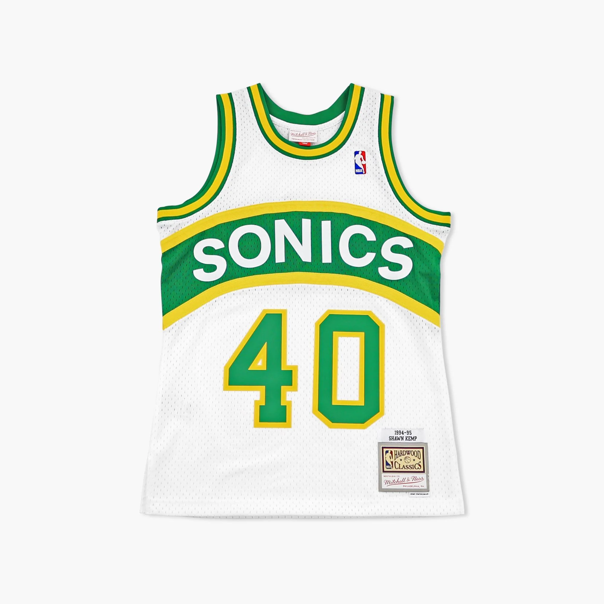 Seattle SuperSonics Shawn Kemp 1994 White Swingman Jersey - Image 2