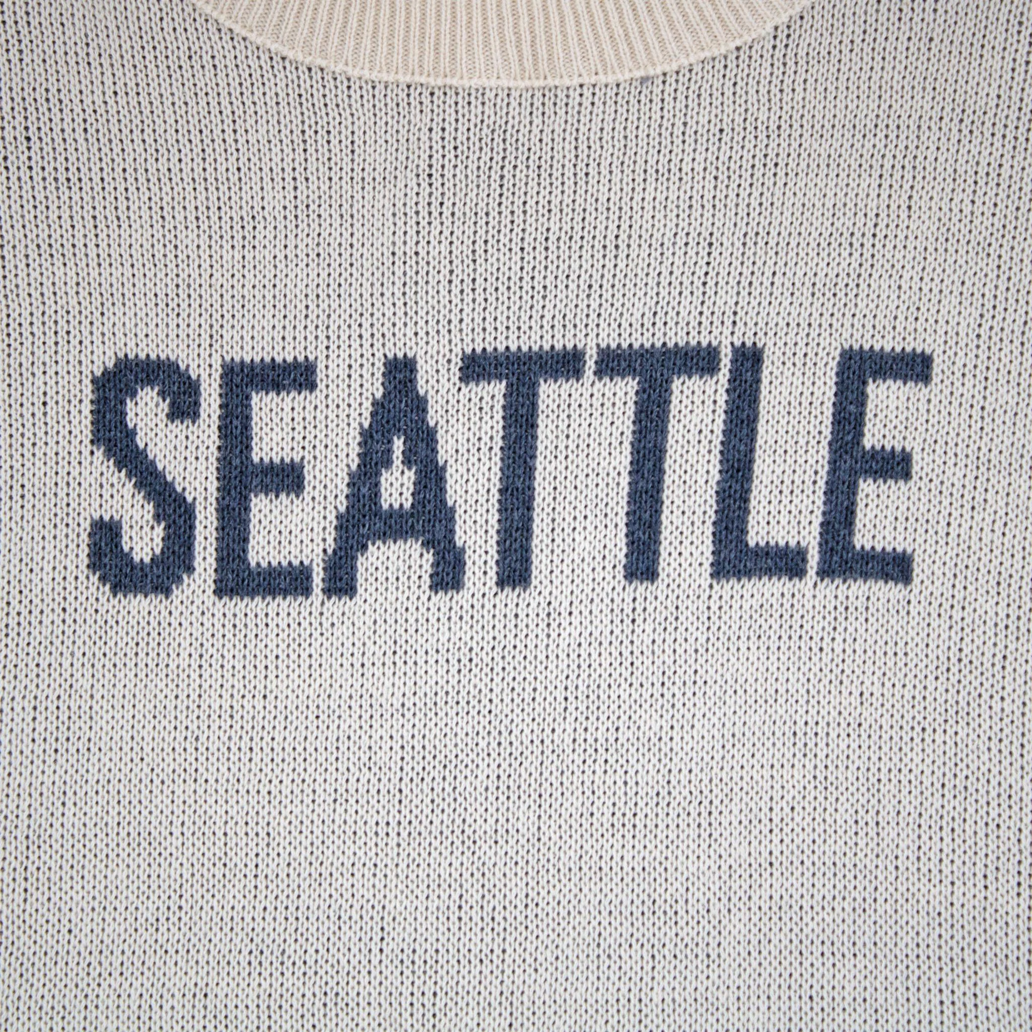 Seattle Women's Town Pride Natural/Jeans Boxy Wool Sweater - Image 2