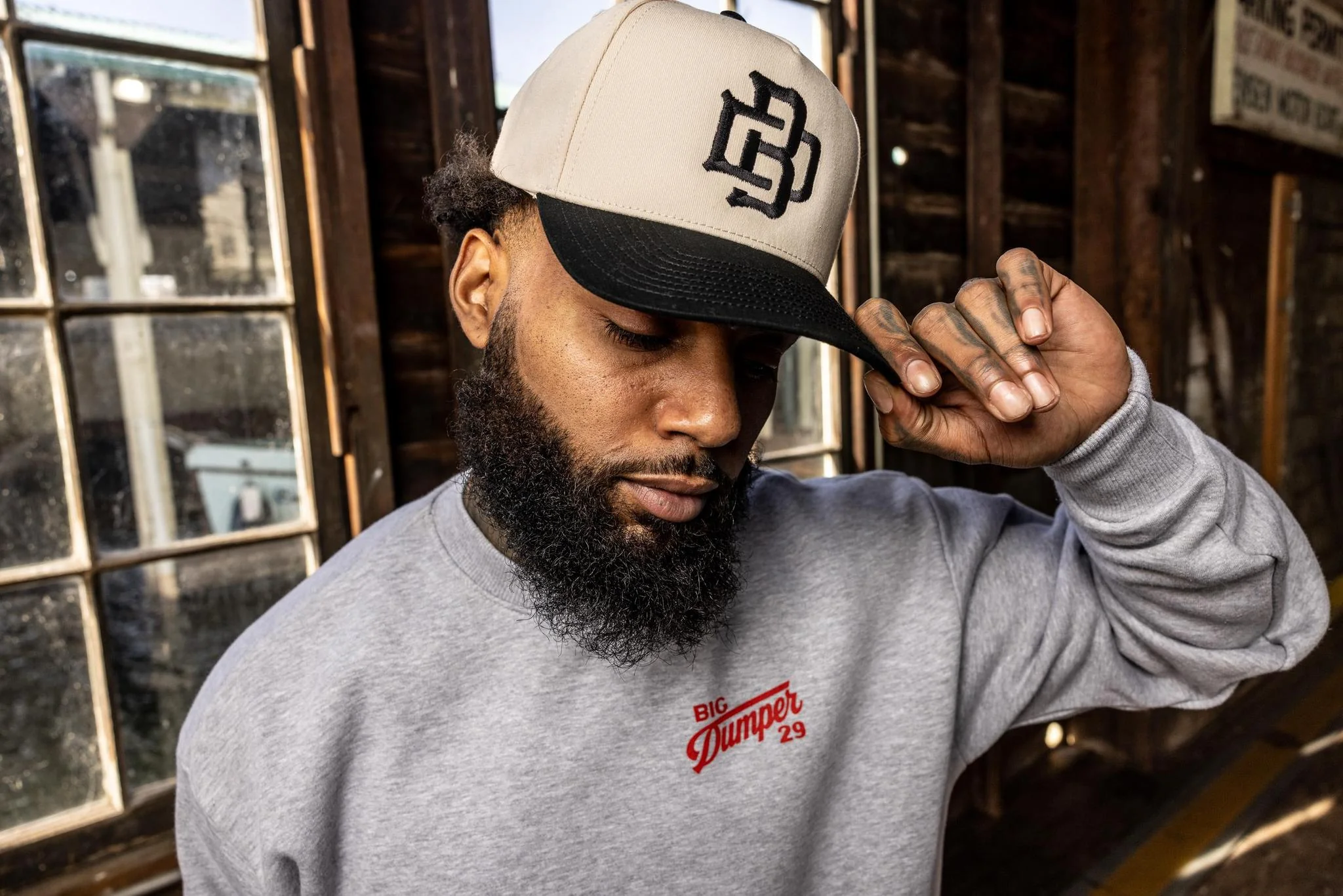 The BD Monogram Cream/Black Two Tone Hat, Big Dumper Collection - Image 4