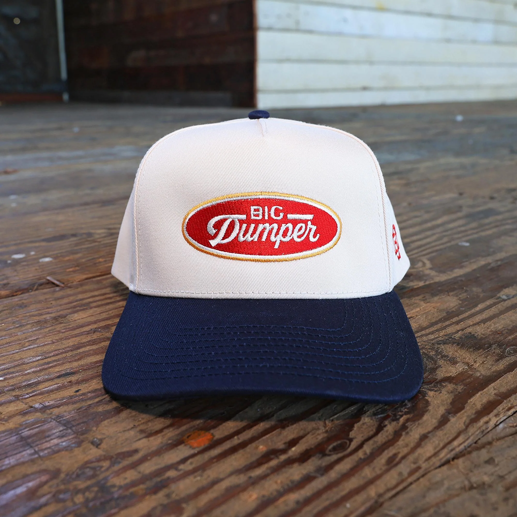 The Big Dumper Badge Two Tone Cream/Navy Hat, Big Dumper Collection