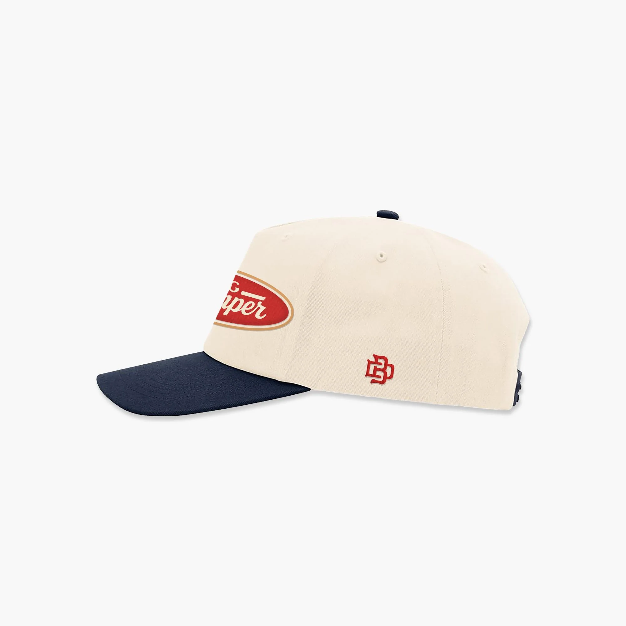 The Big Dumper Badge Two Tone Cream/Navy Hat, Big Dumper Collection - Image 6