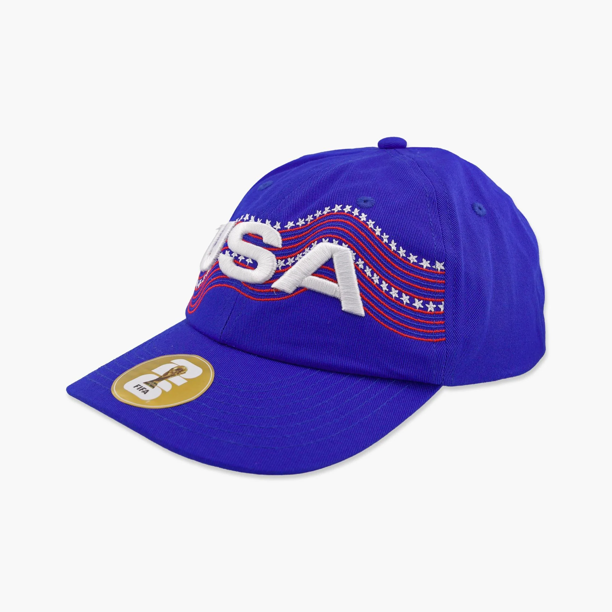 USA Wave Script Royal Adjustable Hat - Image 2