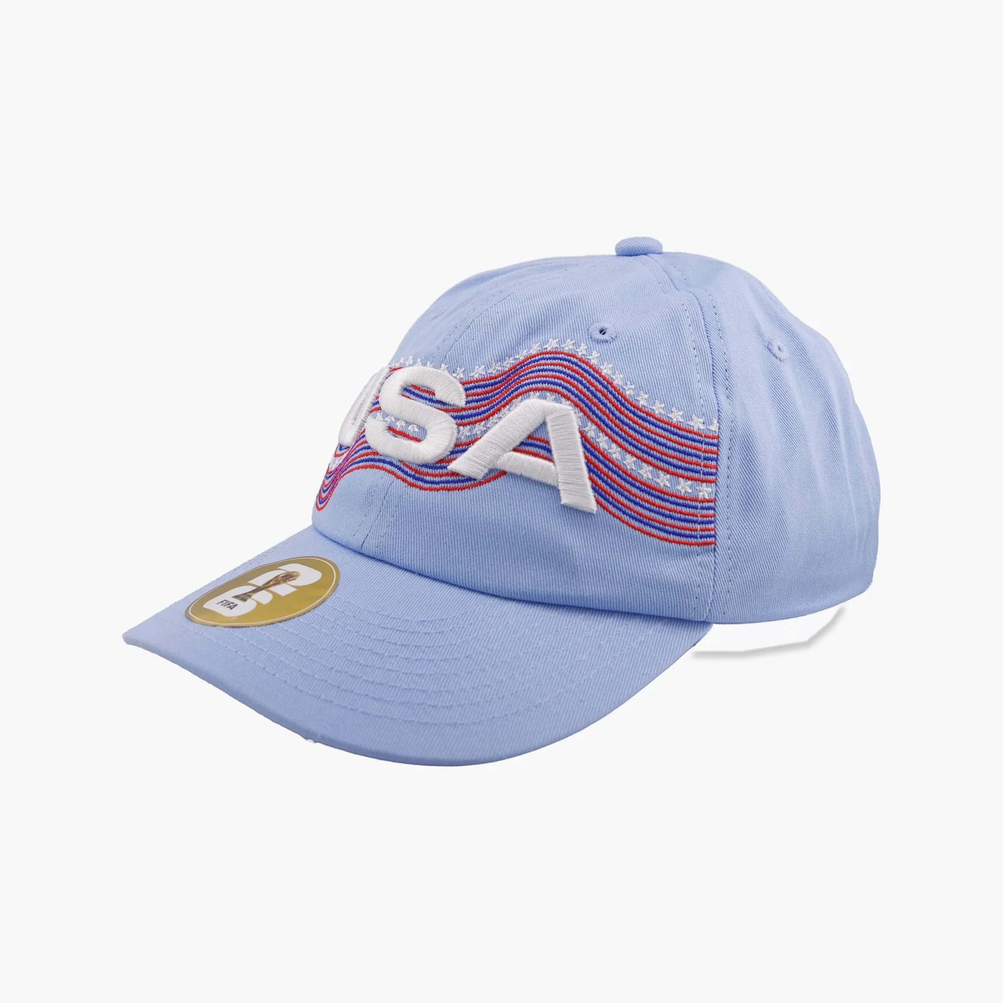 USA Wave Script Sky Blue Adjustable Hat - Image 2