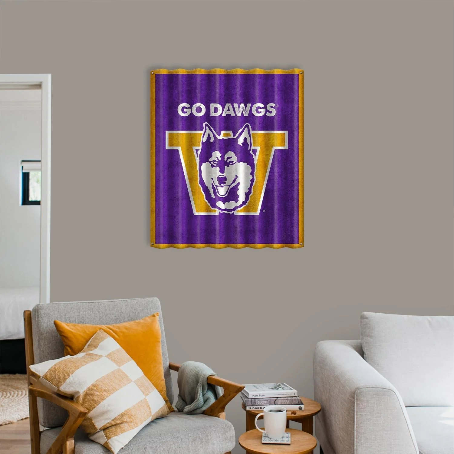 Washington Huskies: Go Dawgs - Corrugated Metal Wall Art - Image 2
