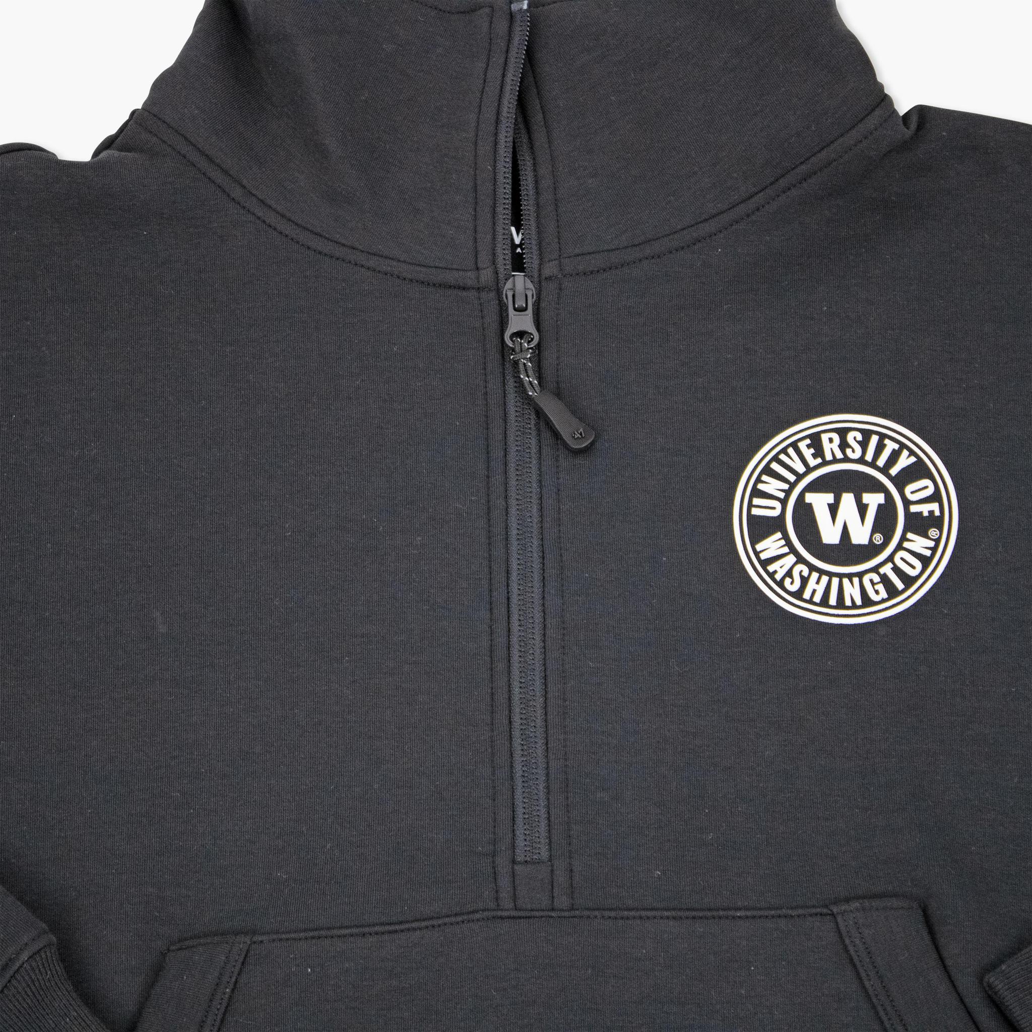 Washington Huskies Loop In Womens Black Scuba Pullover - Image 3