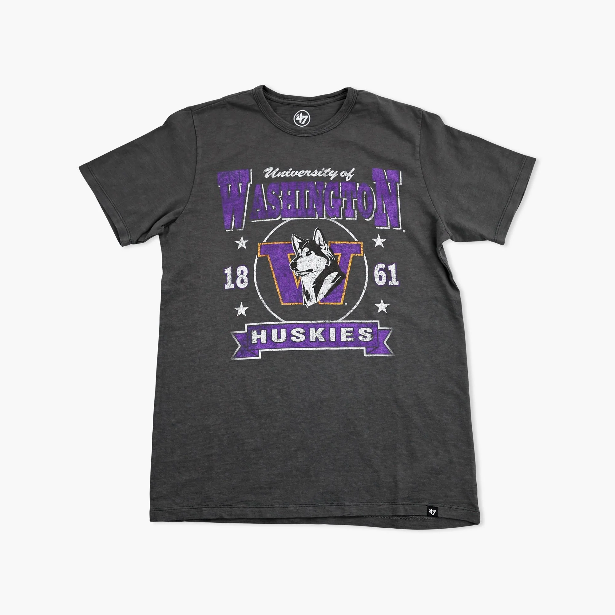 Washington Huskies Star-Studded Charcoal Slub T-Shirt
