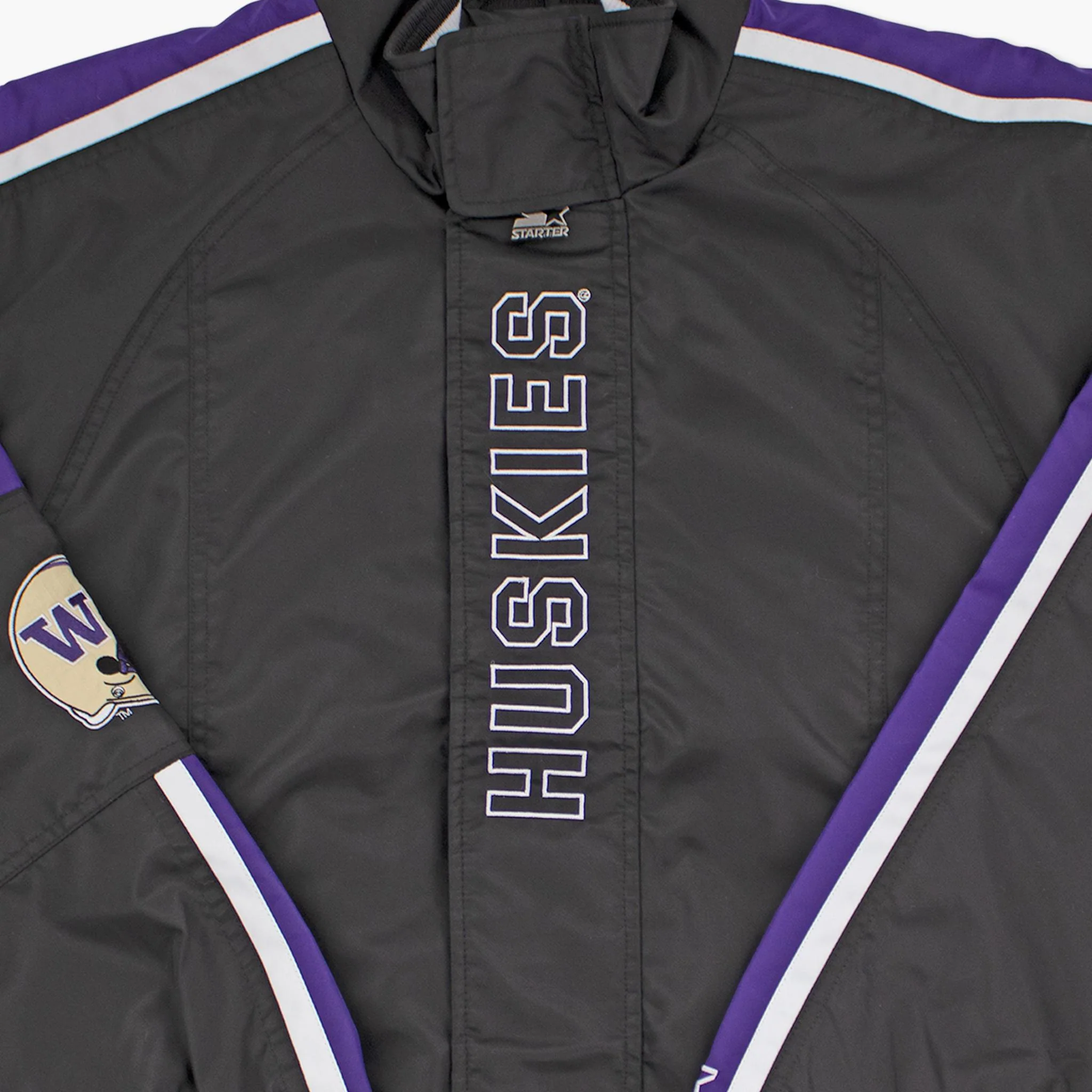 Washington Huskies Starter Black Nylon Jacket - Image 3