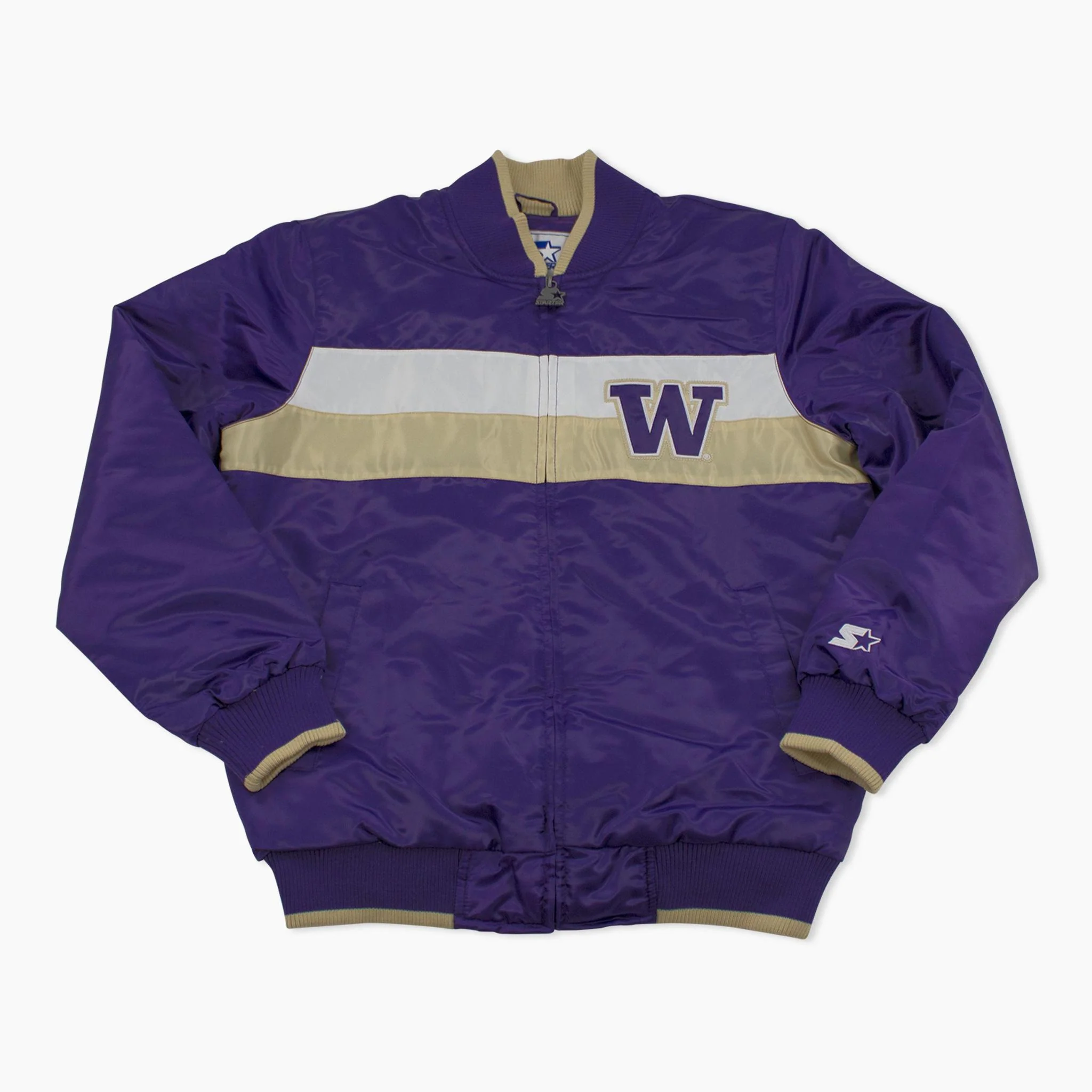 Washington Huskies Starter Striped Lightweight Satin Jacket
